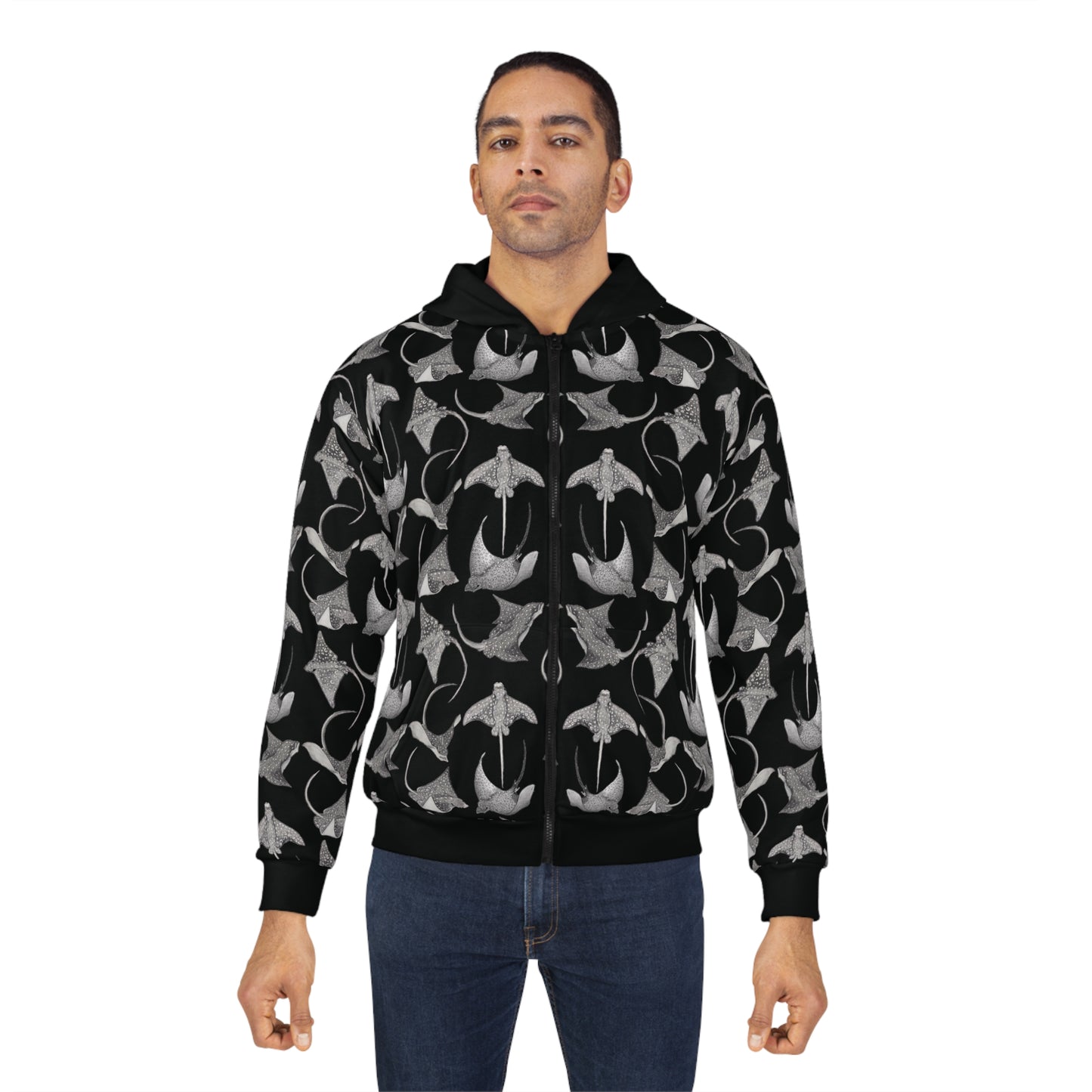 Eagle Ray - Limited Edition Unisex Zip Hoodie - Black