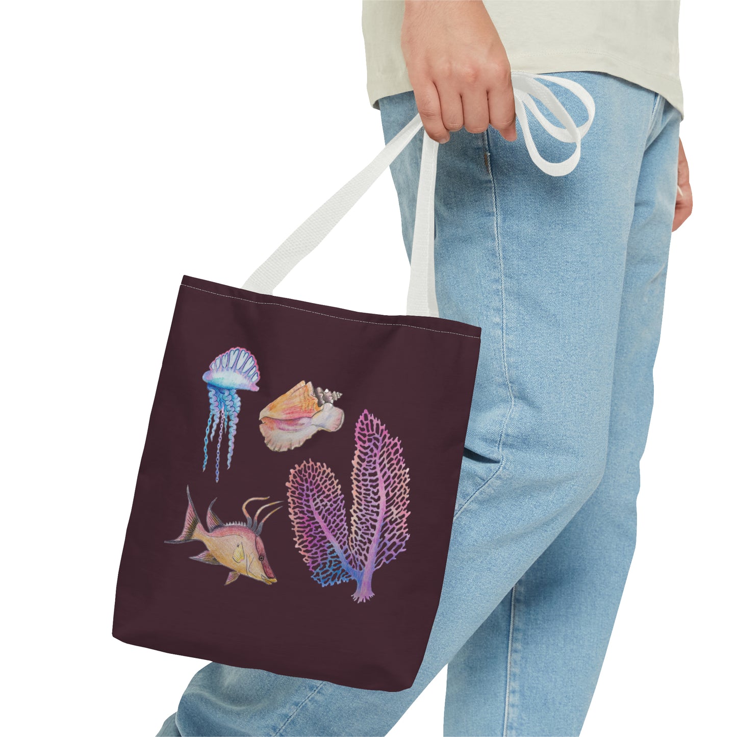 Sargasso Sea - Square Tote Bag - Aubergine