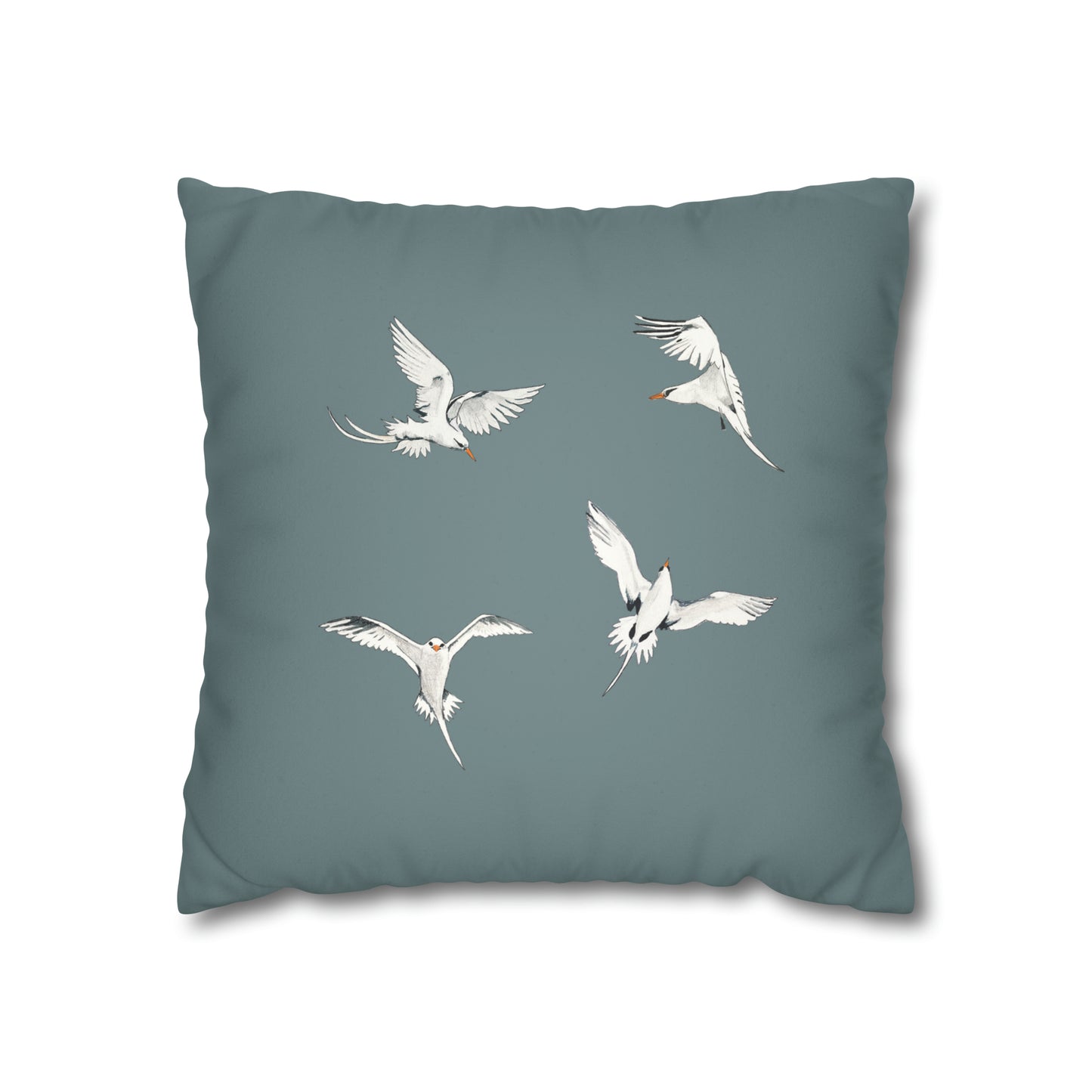 Longtails - Faux Suede Square Pillow Case - Stone