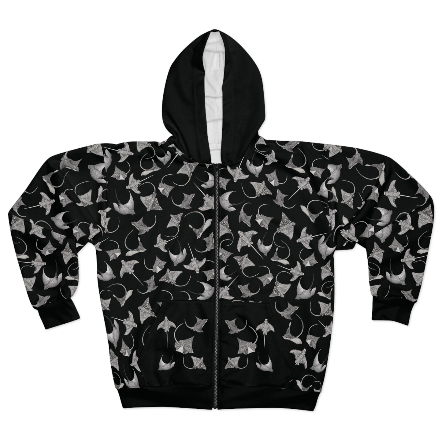 Eagle Ray - Limited Edition Unisex Zip Hoodie - Black