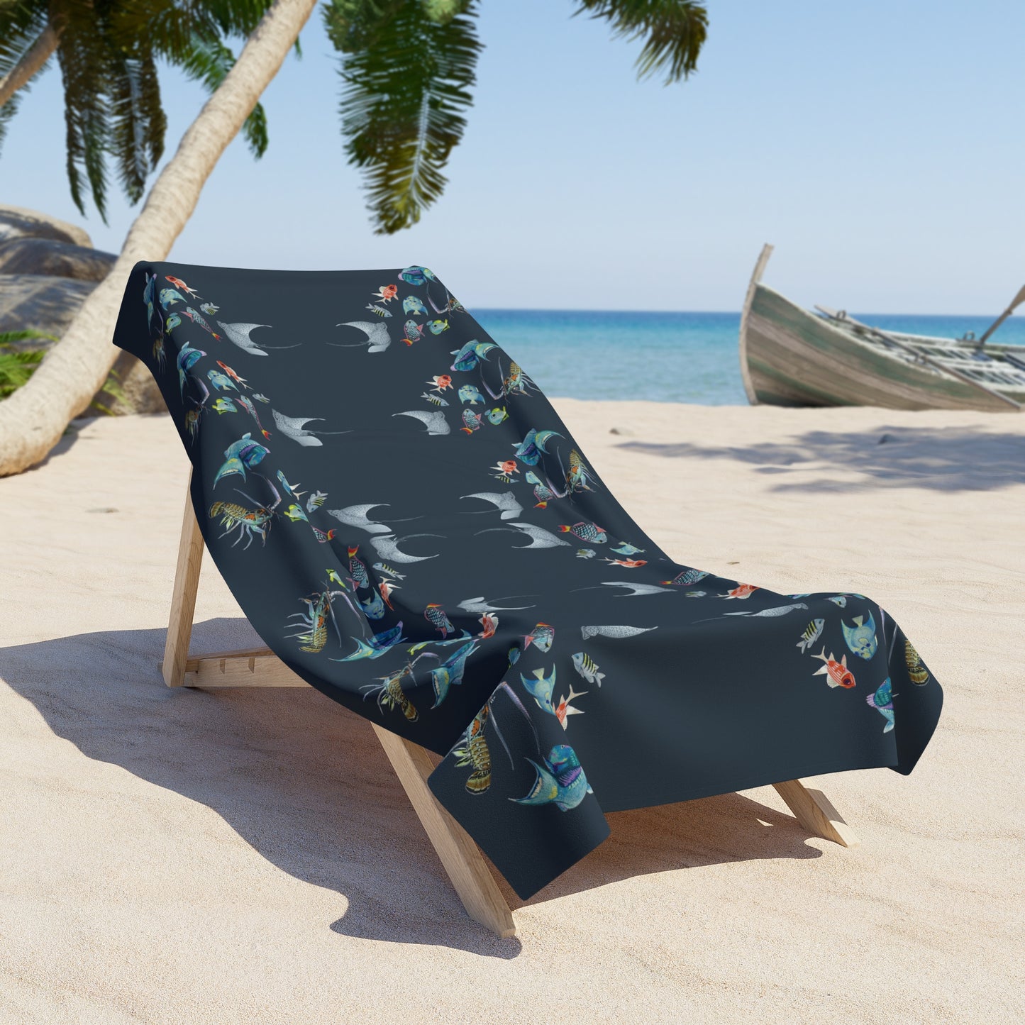 Sargasso Sunset - Beach Towel - Asphalt