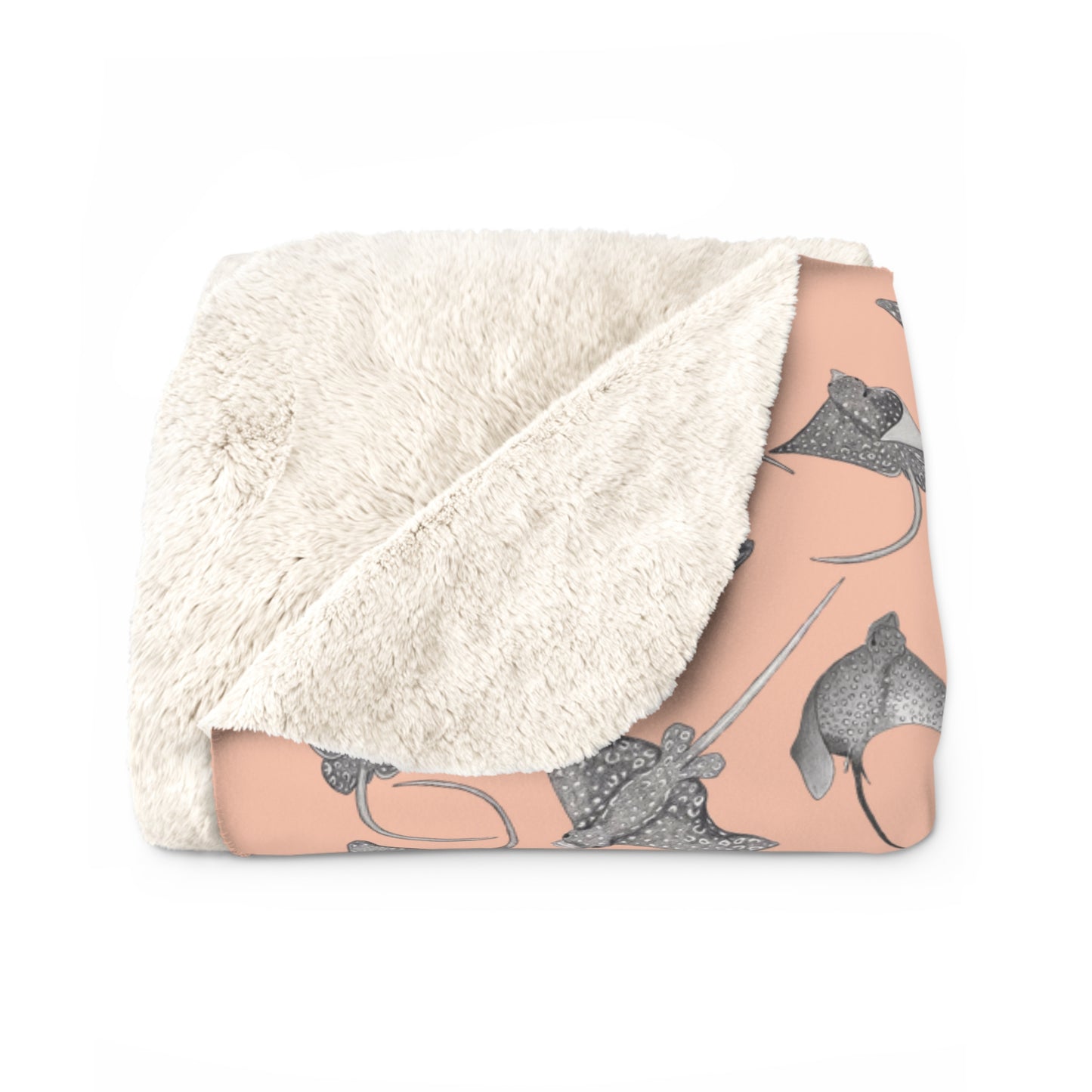 Eagle Ray - Sherpa Fleece Blanket - Bermuda Sand