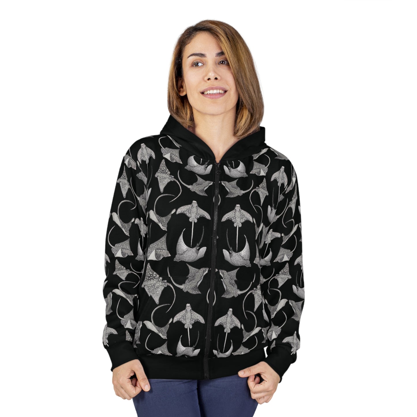 Eagle Ray - Limited Edition Unisex Zip Hoodie - Black