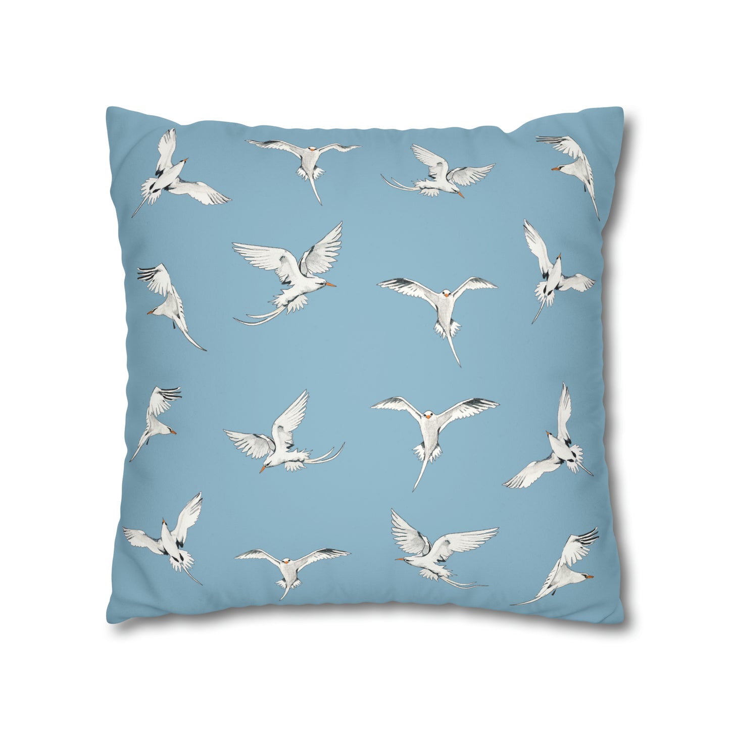 Longtails - Faux Suede Square Pillow Case - Sky