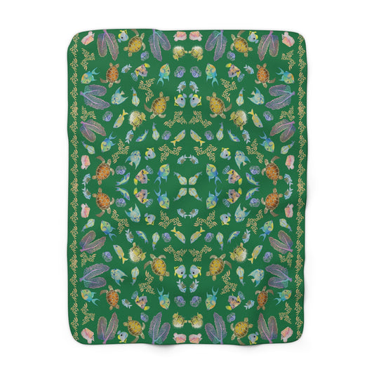 Sargasso Sea - Sherpa Fleece Blanket - Forest