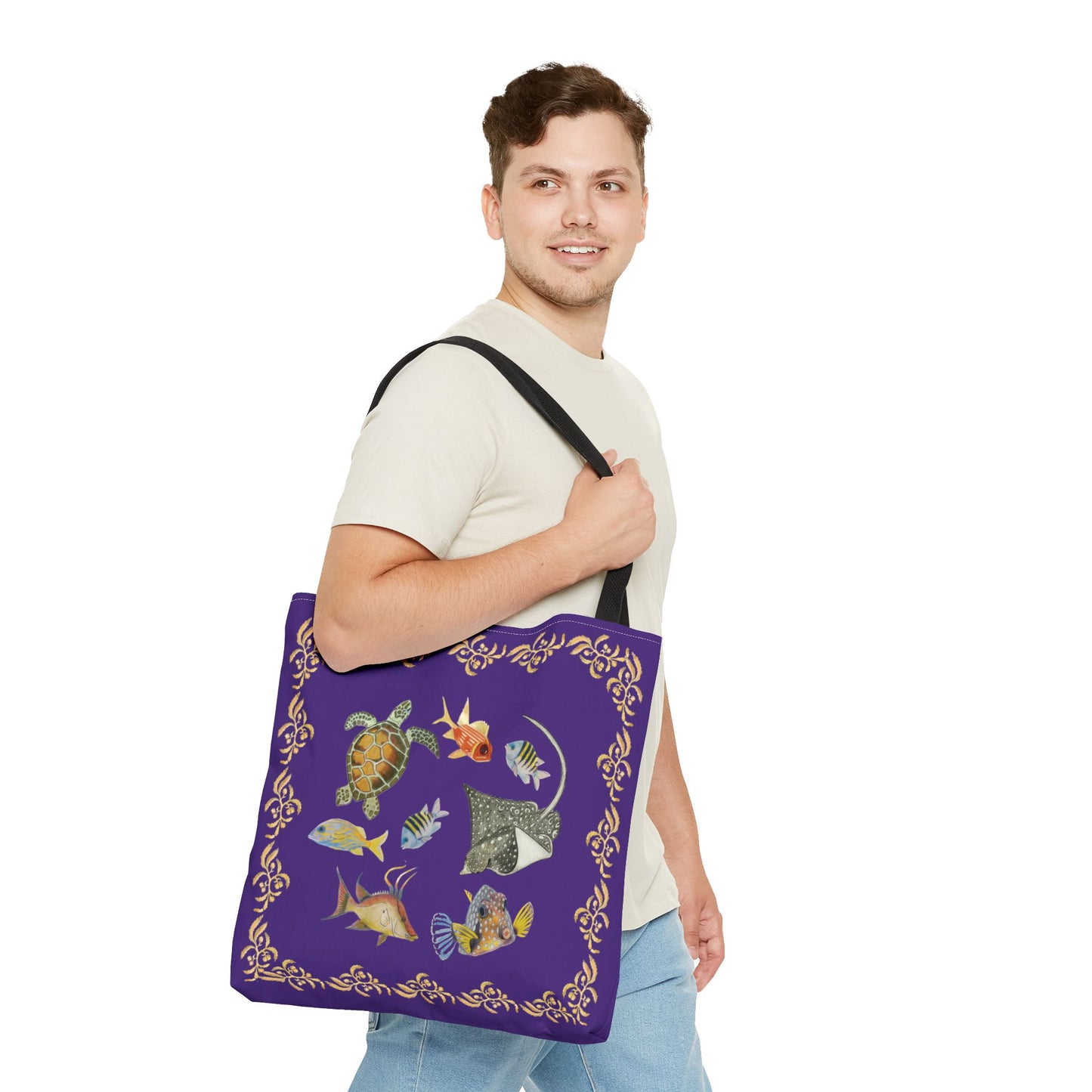 Sargasso Sea - Square Tote Bag - Dark Purple