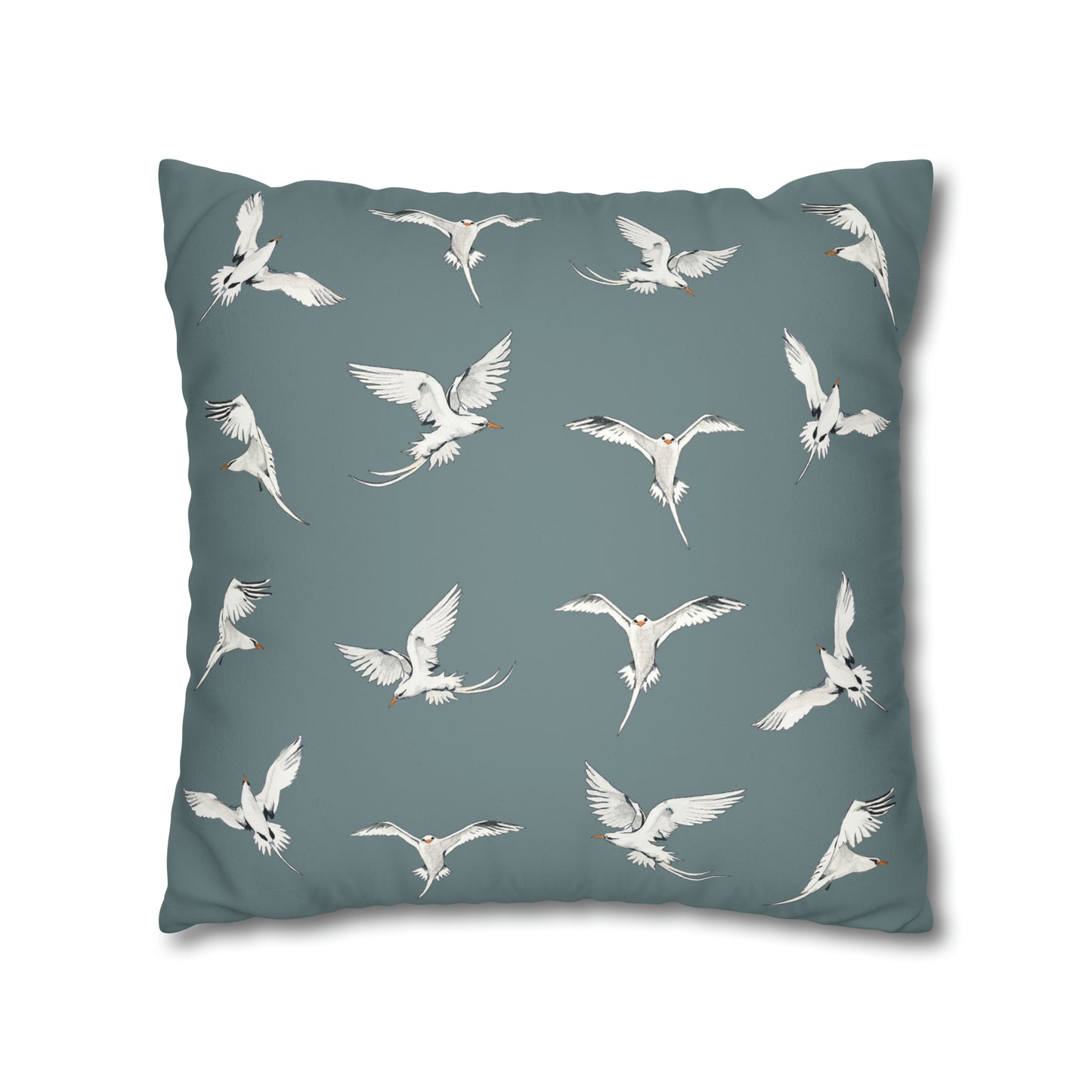 Longtails - Faux Suede Square Pillow Case - Stone