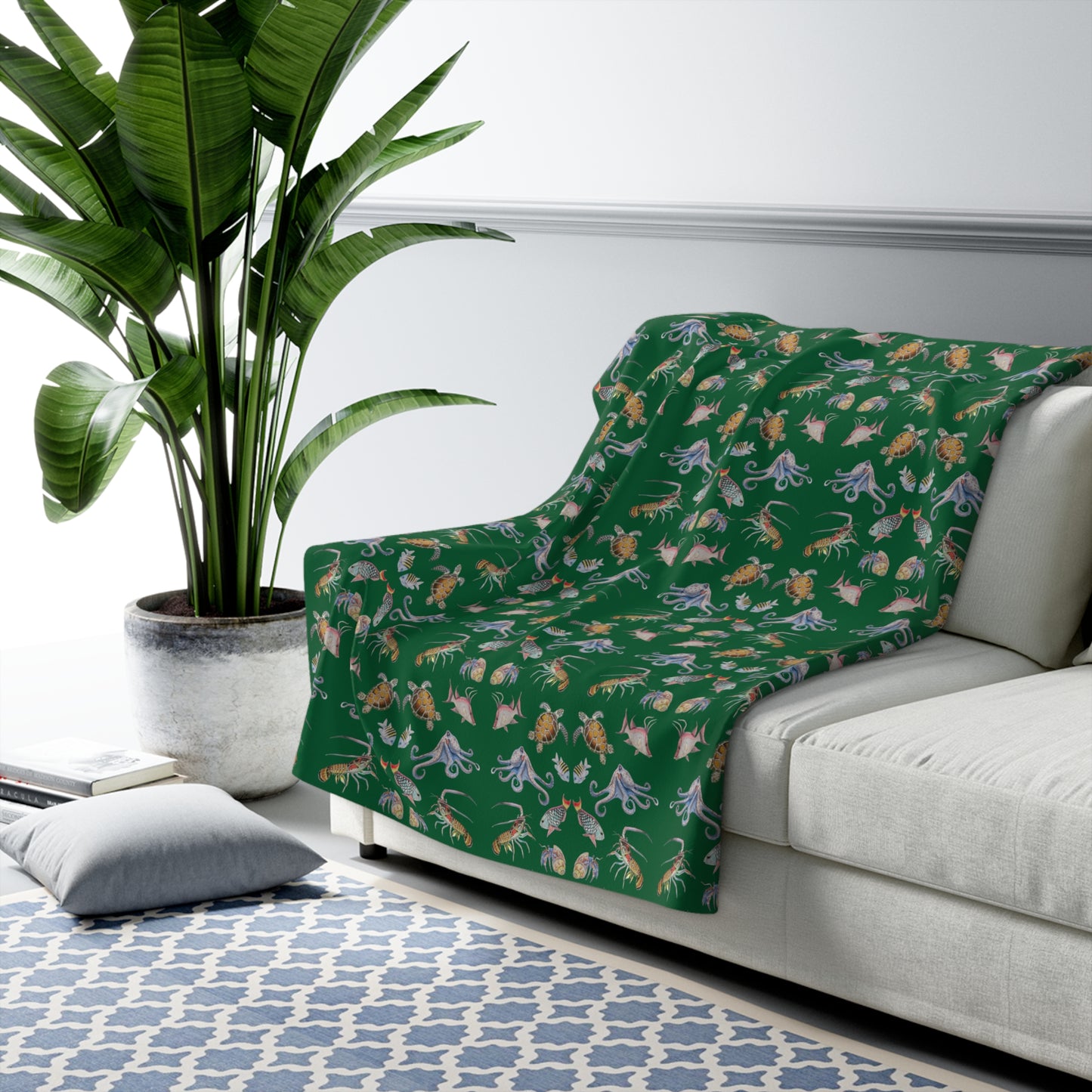 Sargasso Sea - Sherpa Fleece Blanket - Forest