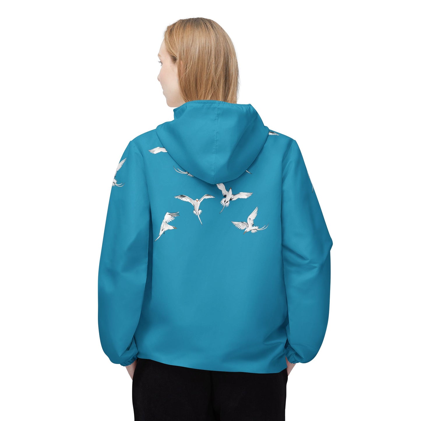 Longtails - Eco-Friendly Fish Print Windbreaker Jacket - Turquoise