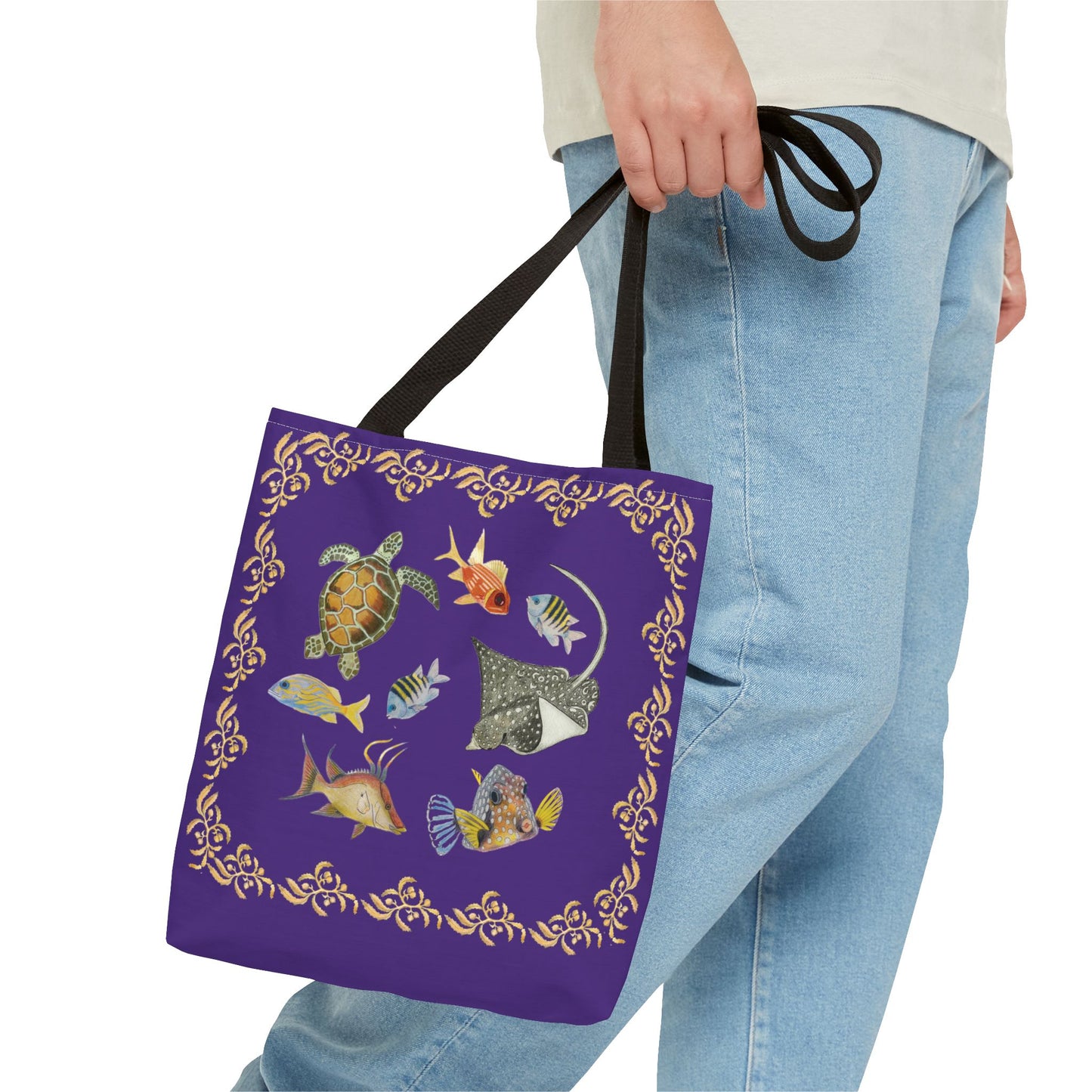 Sargasso Sea - Square Tote Bag - Dark Purple