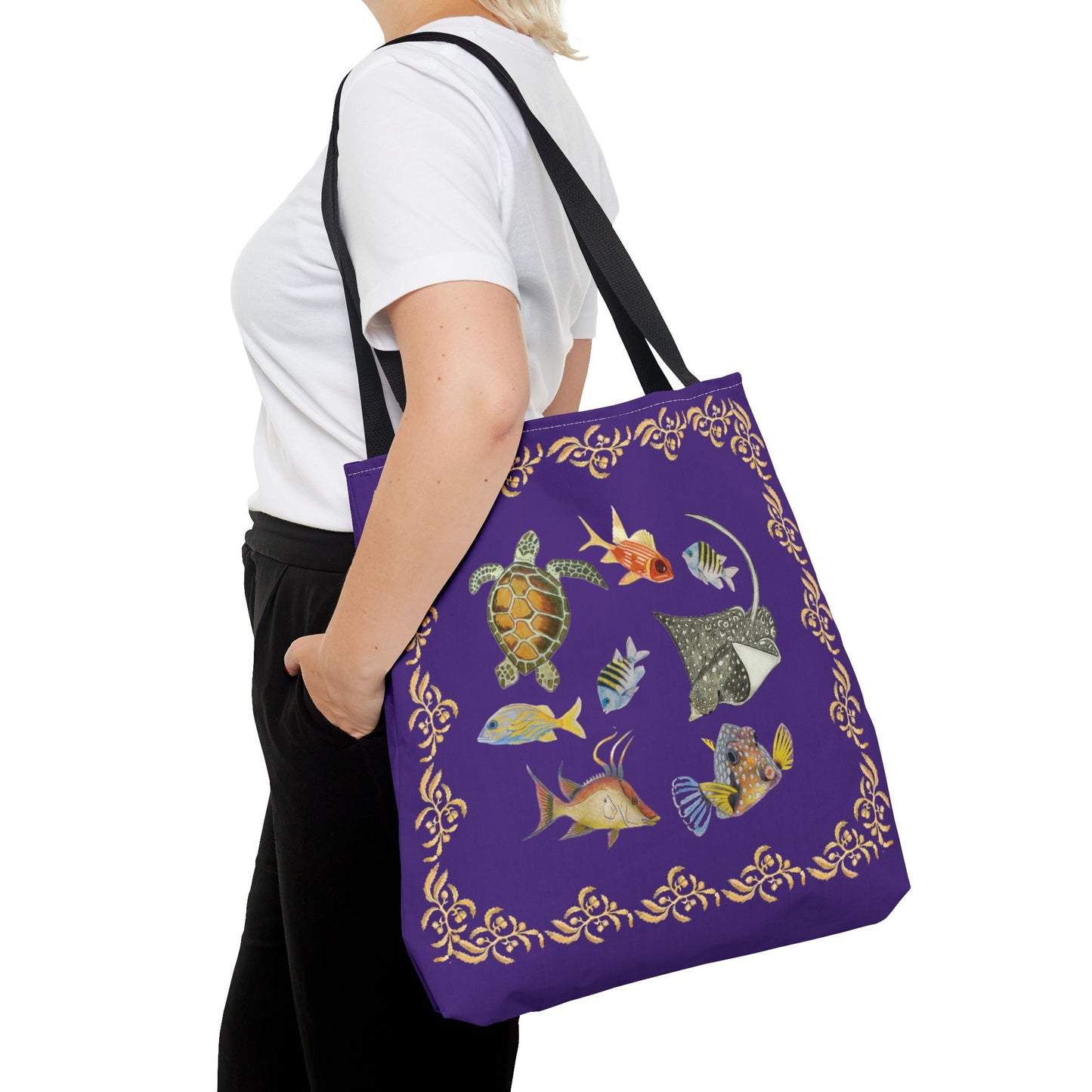 Sargasso Sea - Square Tote Bag - Dark Purple