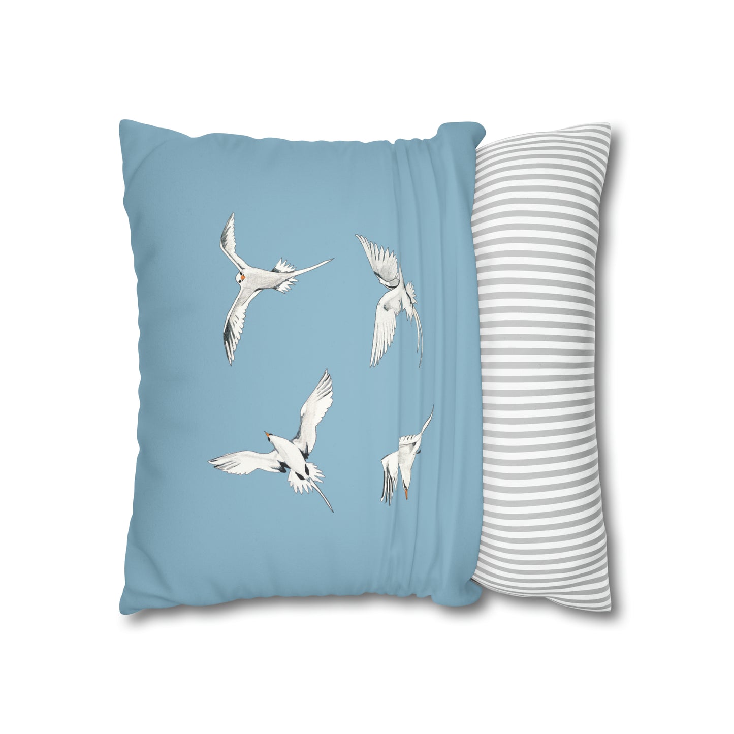 Longtails - Faux Suede Square Pillow Case - Sky