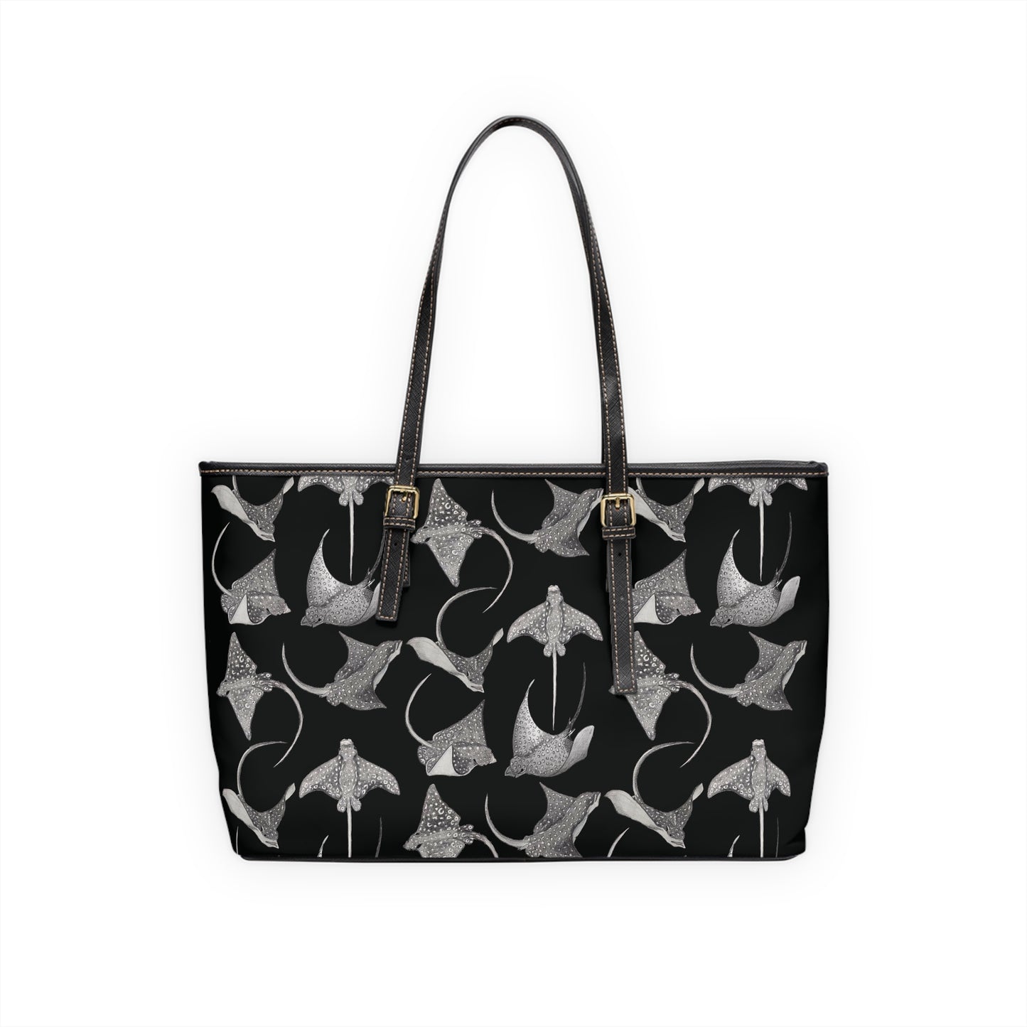 Eagle Ray - Leather Shoulder Bag - Black