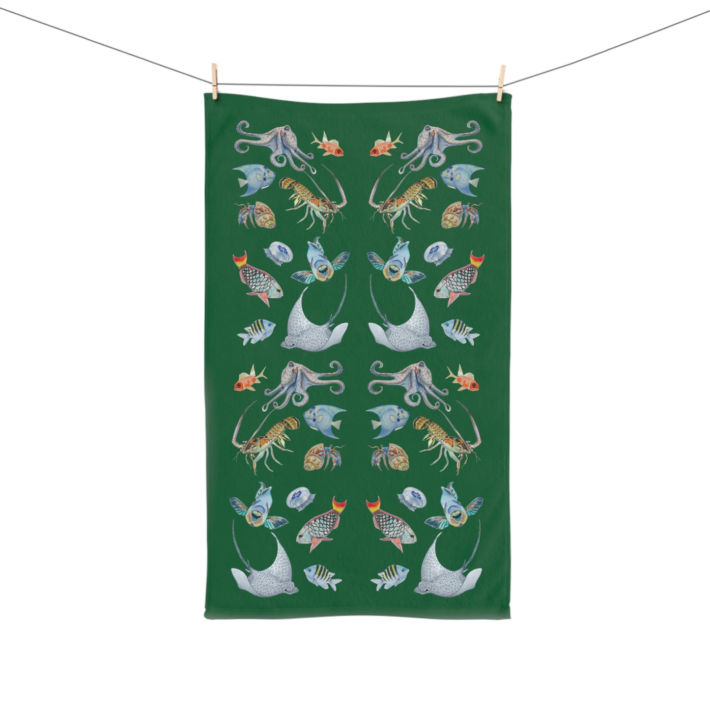 Sargasso Sea - Hand Towel - Forest Green