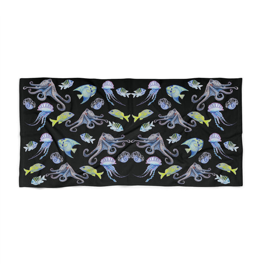 Sargasso Sea - Beach Towel - Black