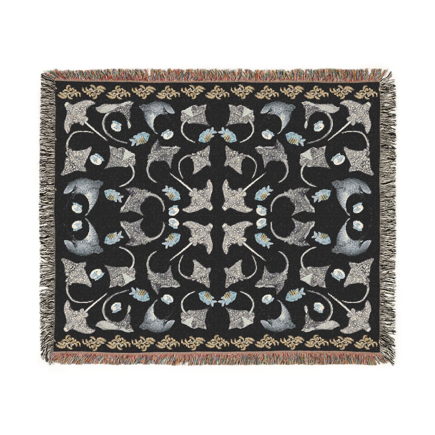 Sargasso Sea - Woven Blanket - Black