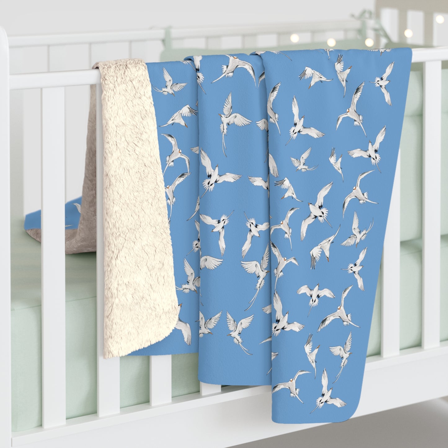 Longtails - Sherpa Fleece Blanket - Light Blue