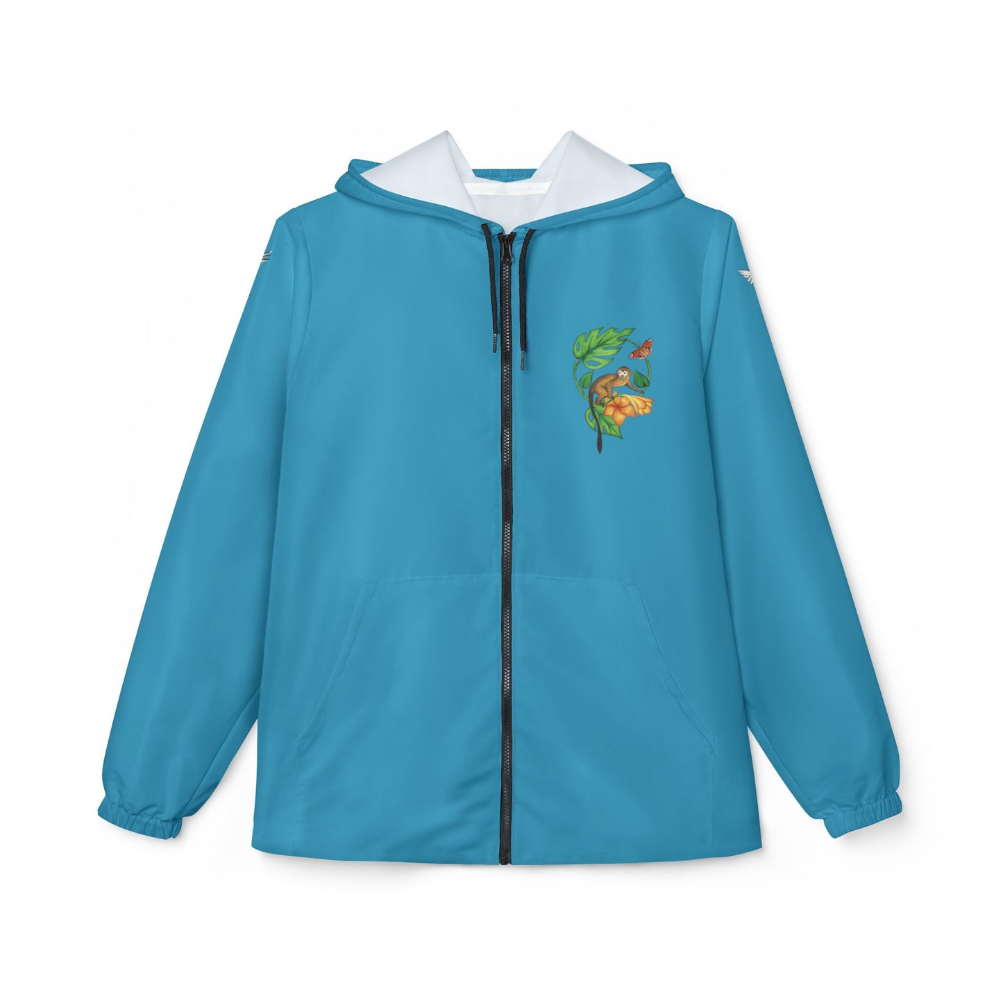 Longtails - Eco-Friendly Fish Print Windbreaker Jacket - Turquoise