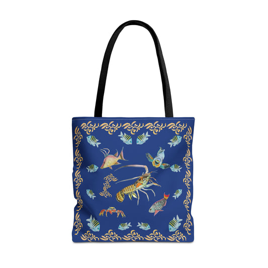 Sargasso Sea - Square Tote Bag - Dark Blue