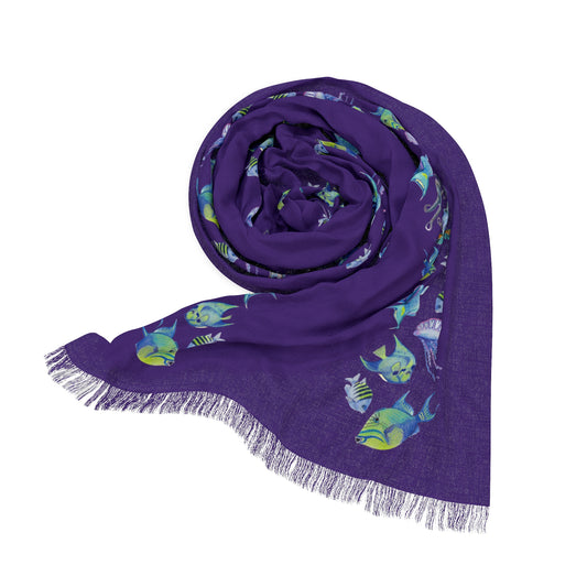 Sargasso Sea - Light Scarf - Deep Purple