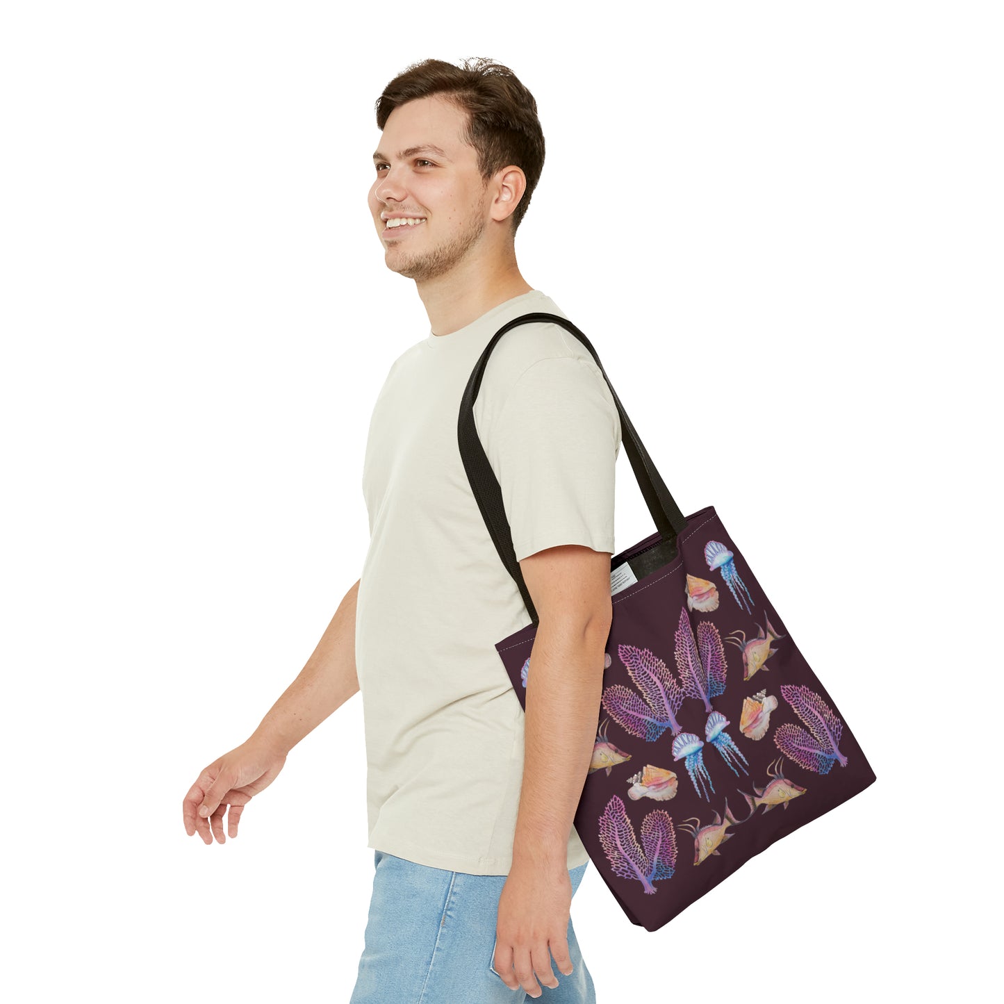 Sargasso Sea - Square Tote Bag - Aubergine