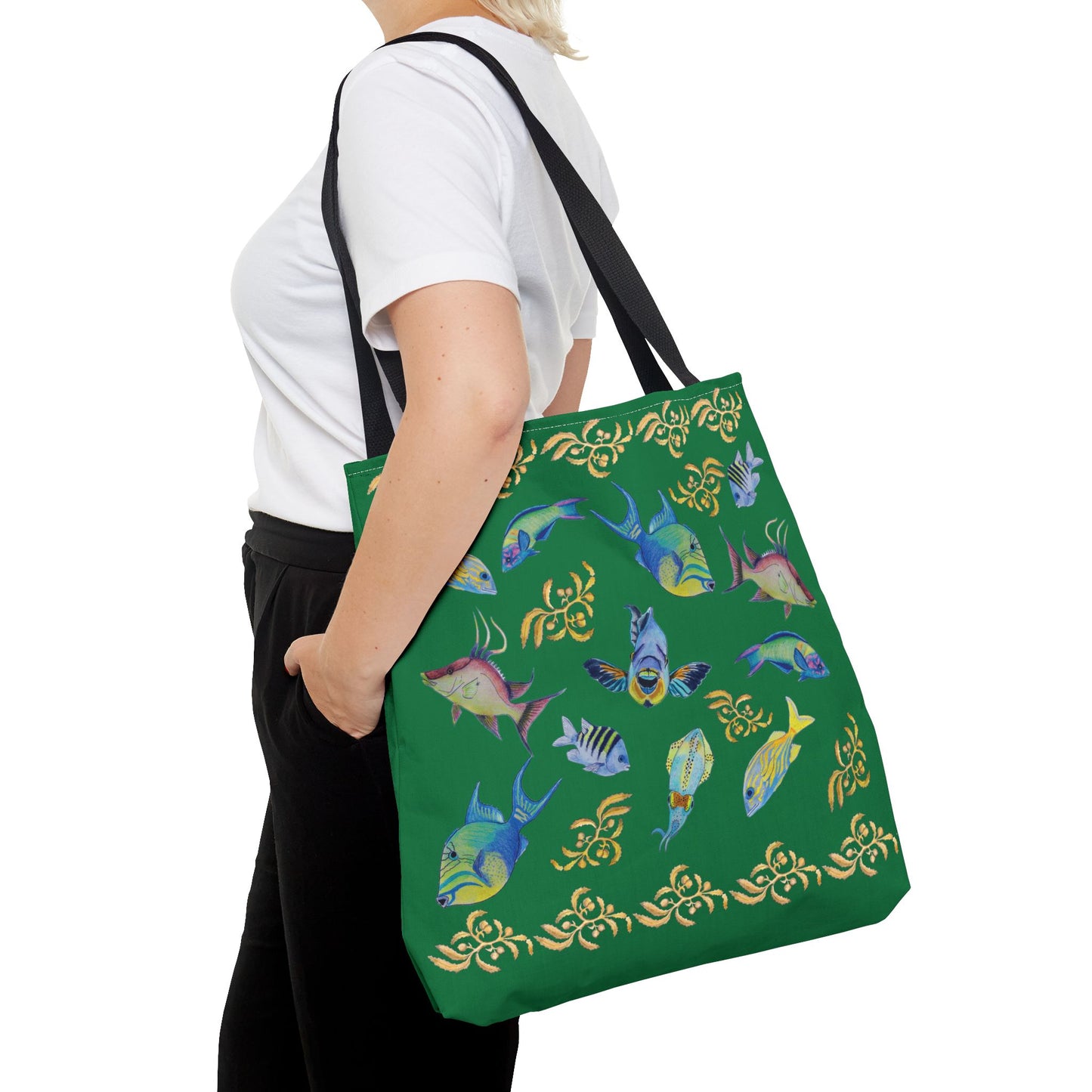 Sargasso Sea - Square Tote Bag - Dark Green