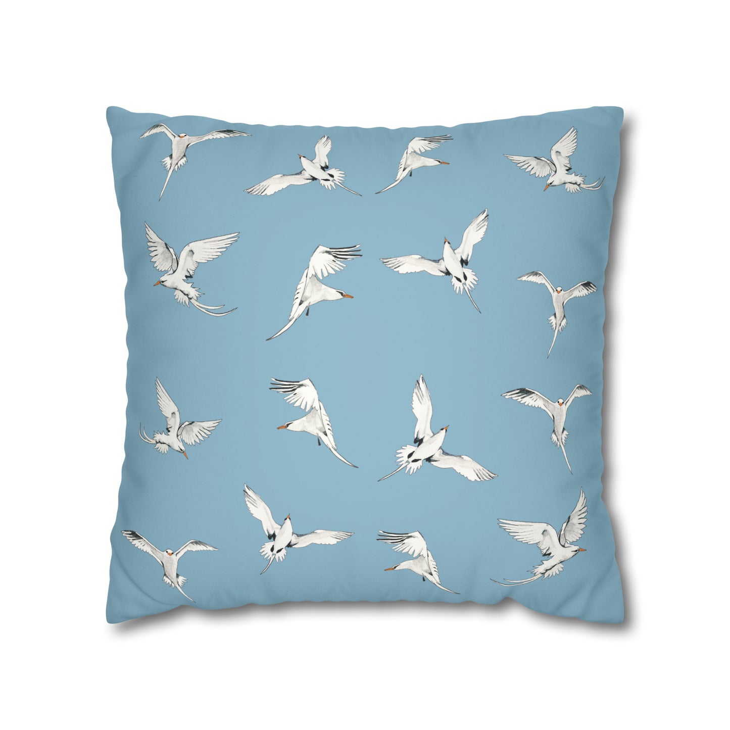 Longtails - Faux Suede Square Pillow Case - Sky