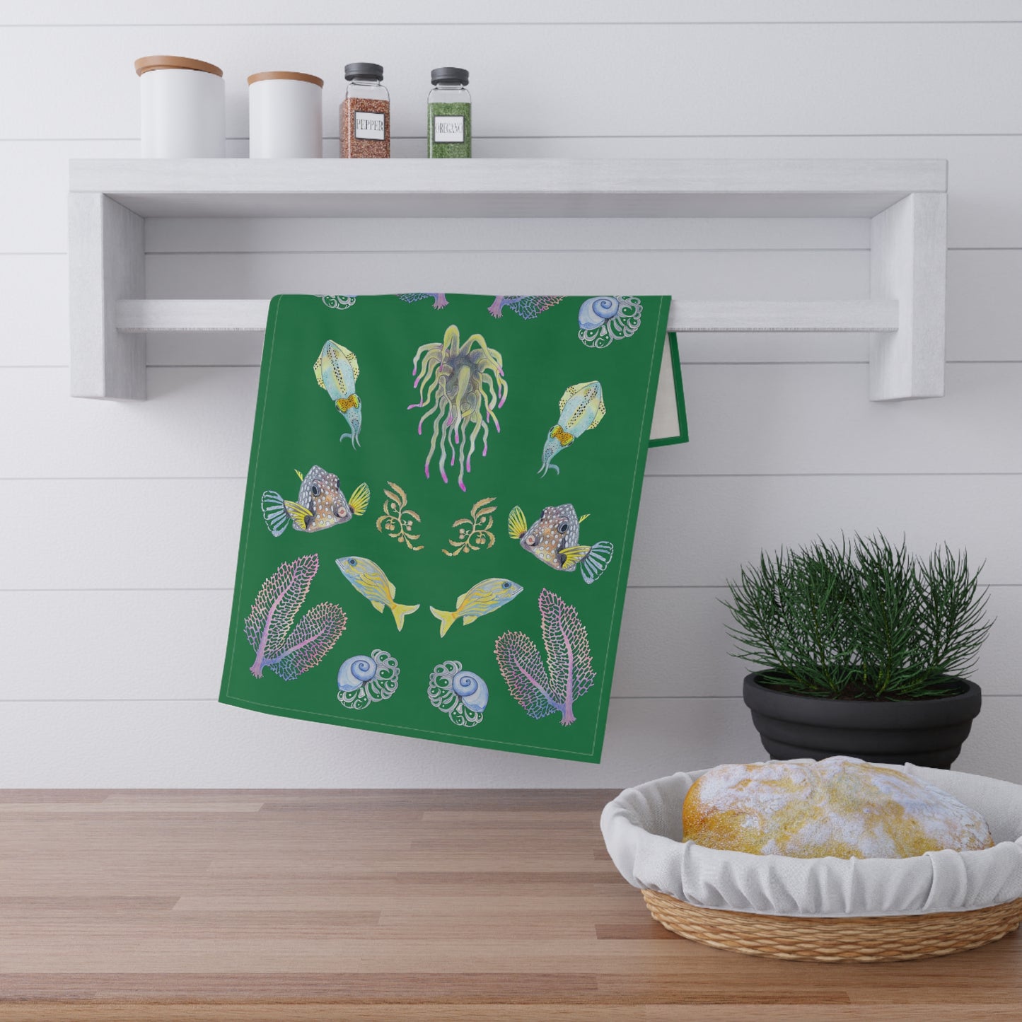 Sargasso Sea - Hand Towel - Dark Green