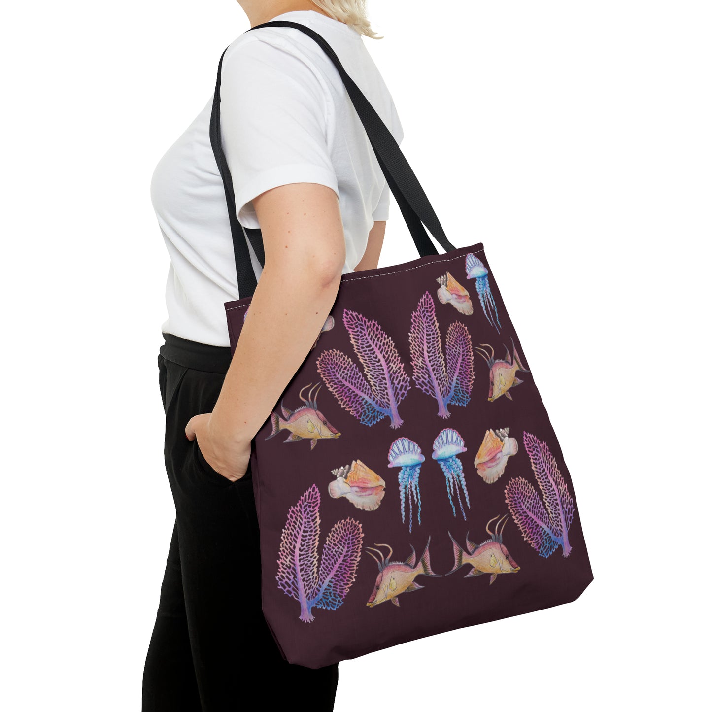 Sargasso Sea - Square Tote Bag - Aubergine