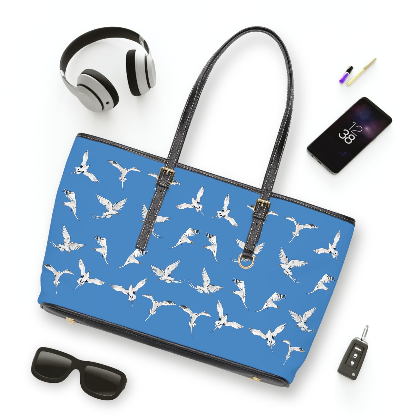 Longtails - Leather Shoulder Bag - Atlantic Sky