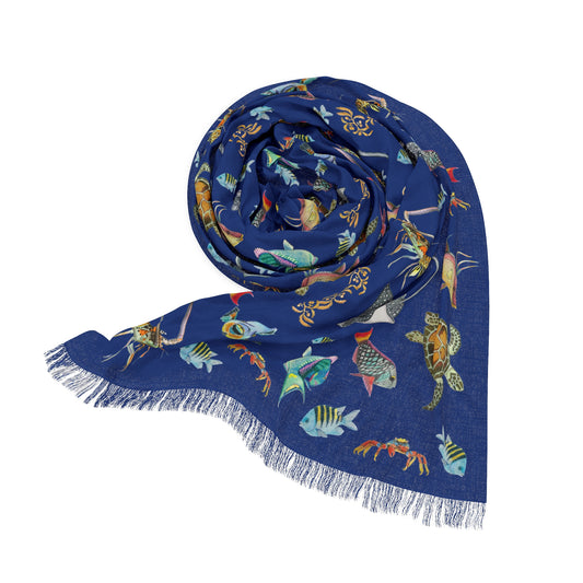 Sargasso Sea - Light Scarf - Dark Blue