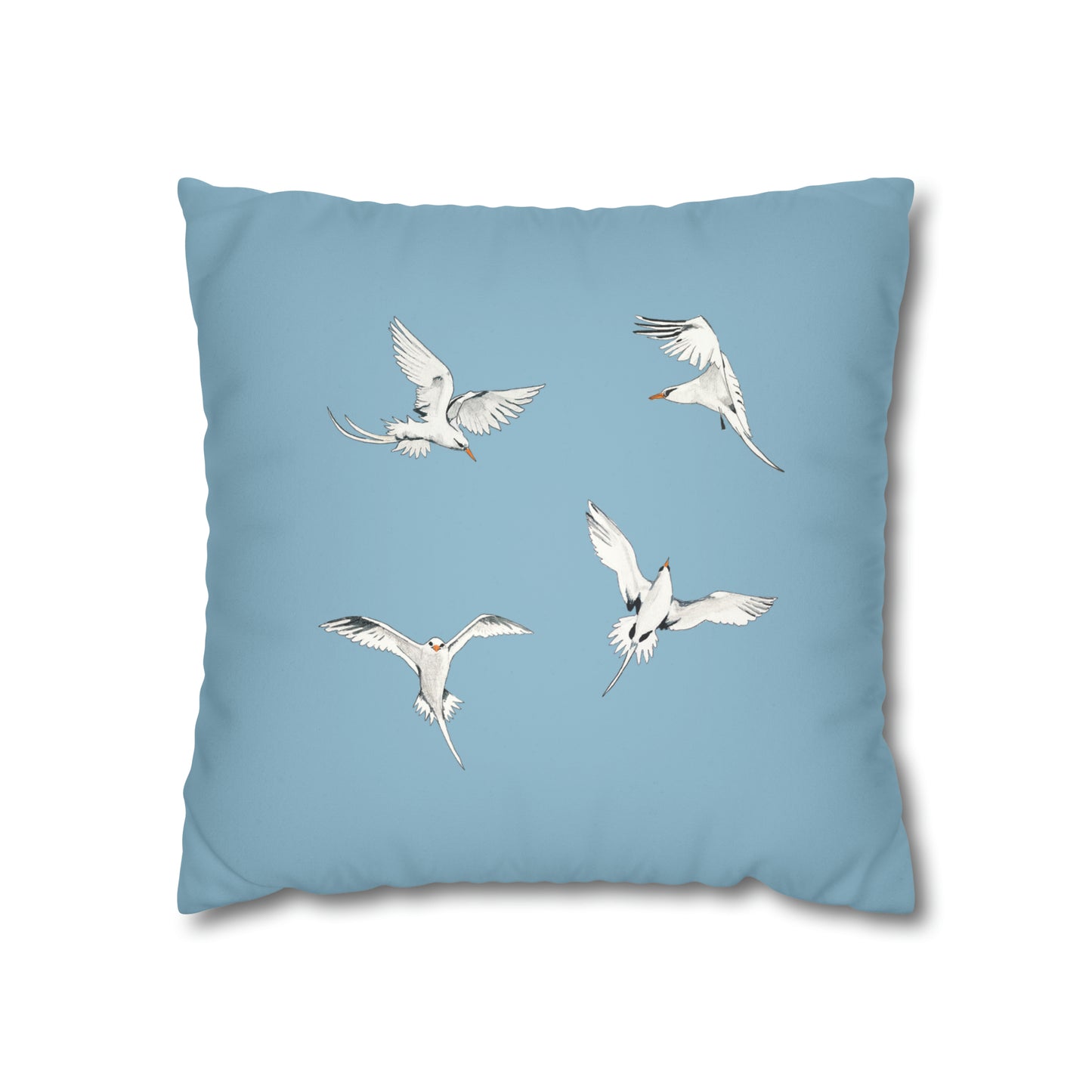 Longtails - Faux Suede Square Pillow Case - Sky