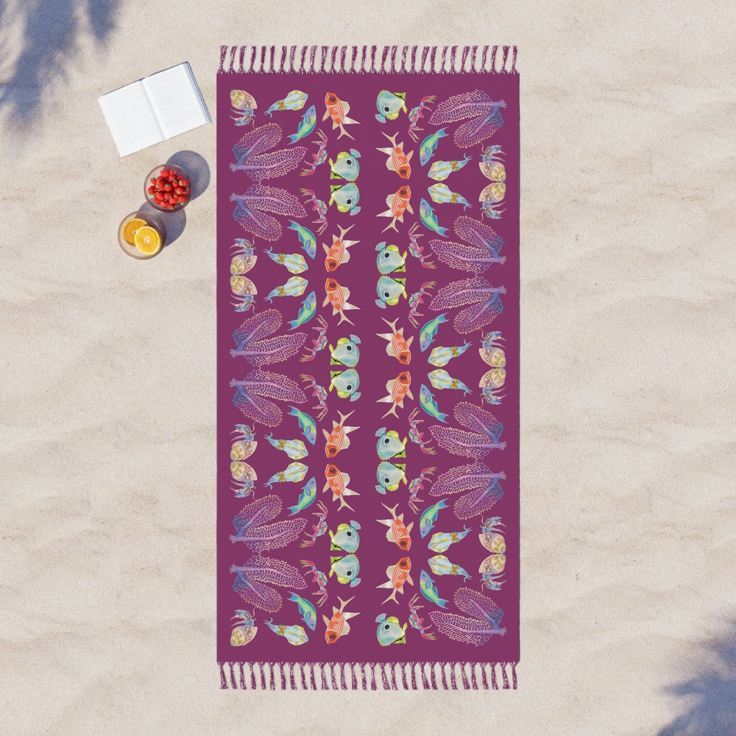 Sargasso Sunrise - Beach Blanket - Berry