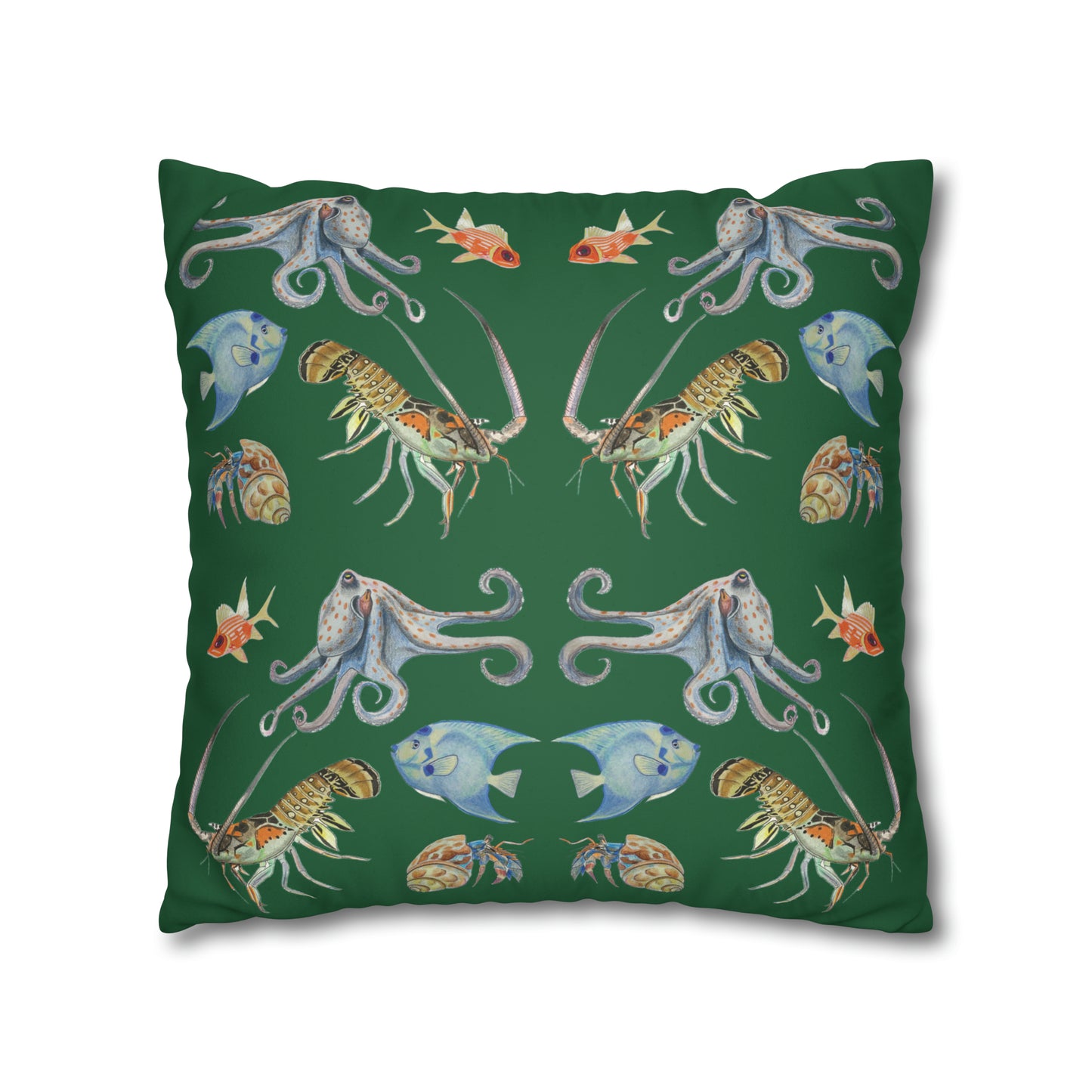 Sargasso Sea - Faux Suede Square Pillow Case - Forest