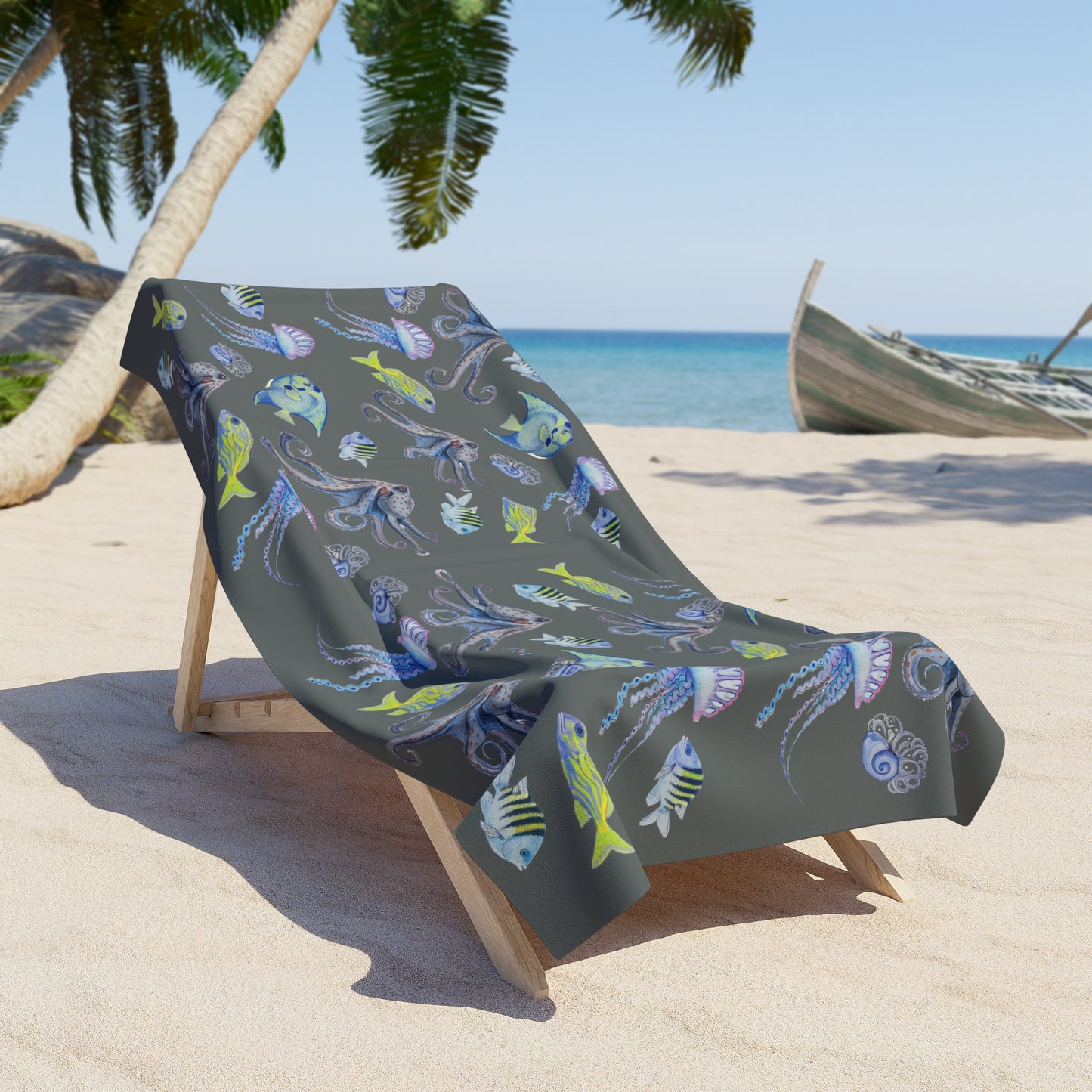 Sargasso Sea - Beach Towel - Dark Grey