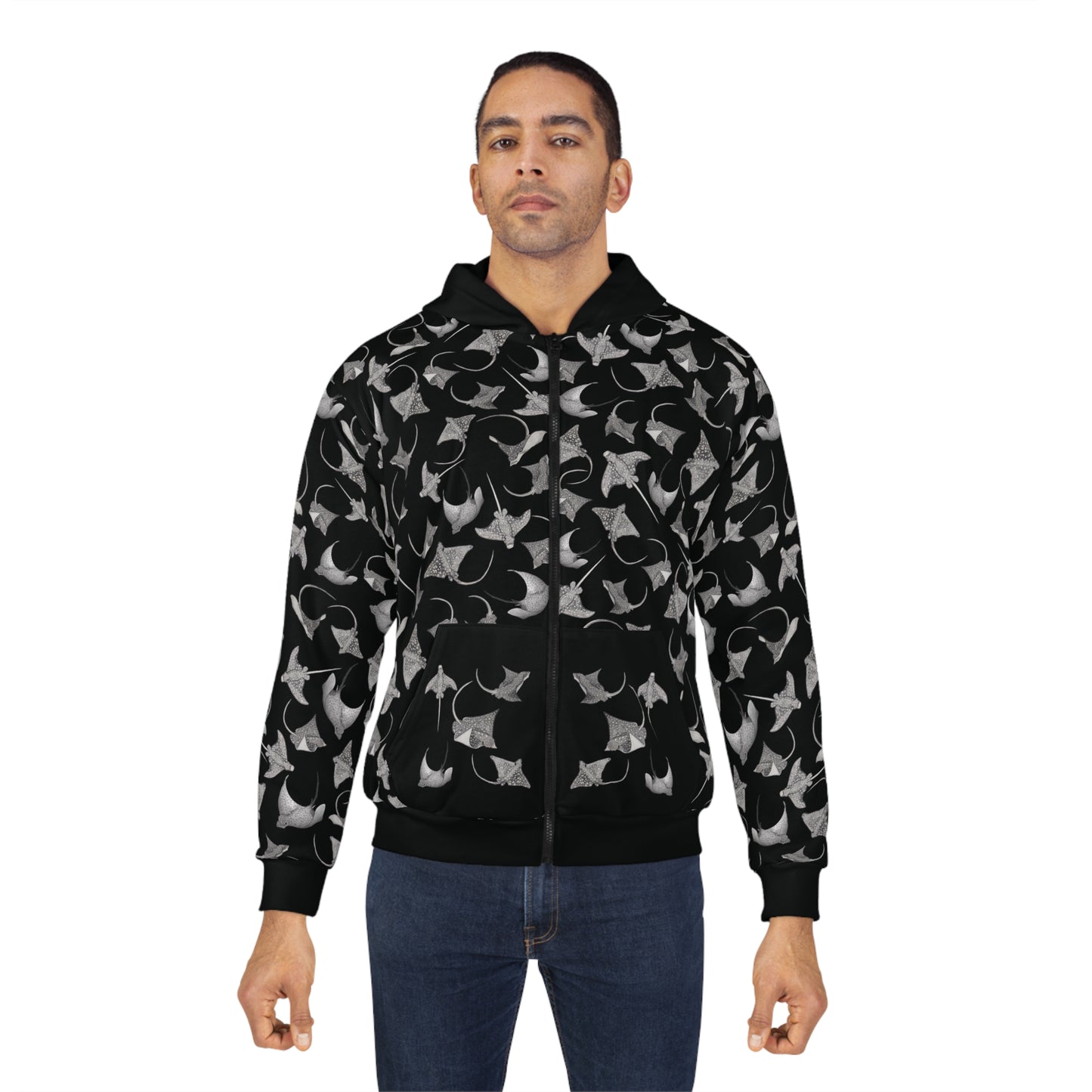 Eagle Ray - Limited Edition Unisex Zip Hoodie - Black