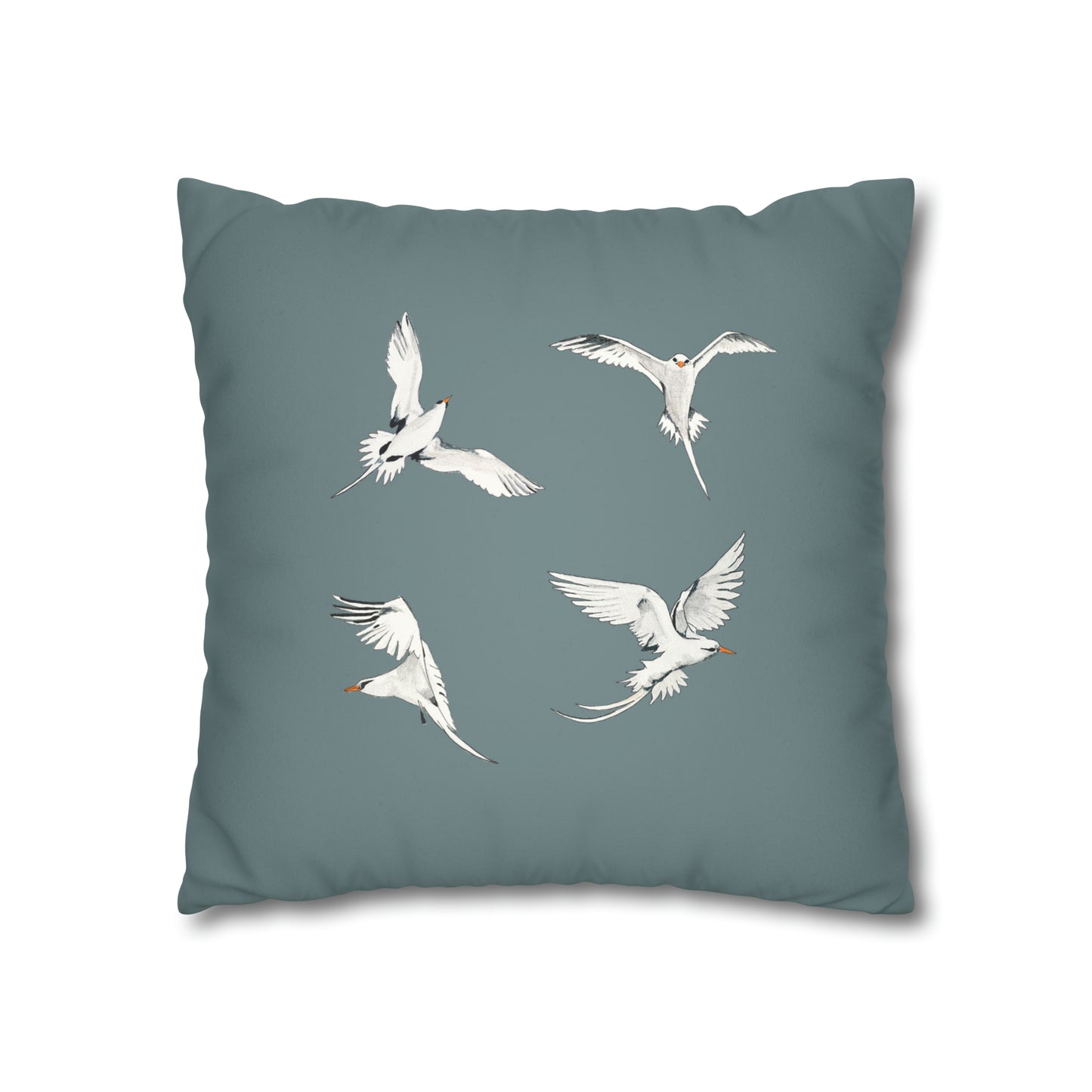 Longtails - Faux Suede Square Pillow Case - Stone