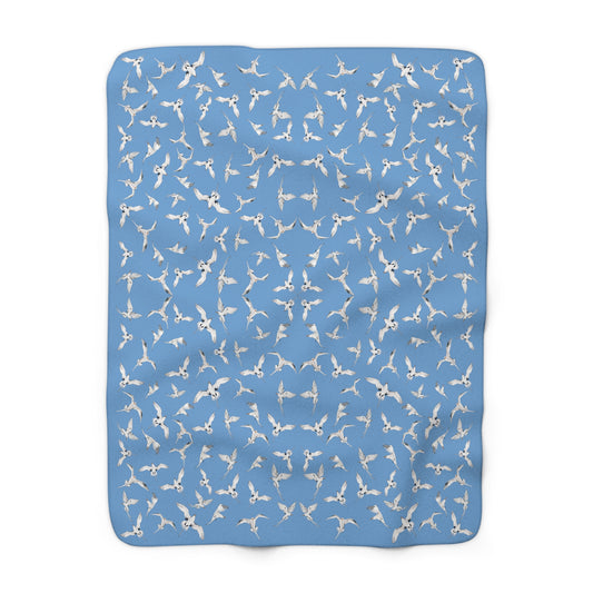 Longtails - Sherpa Fleece Blanket - Light Blue