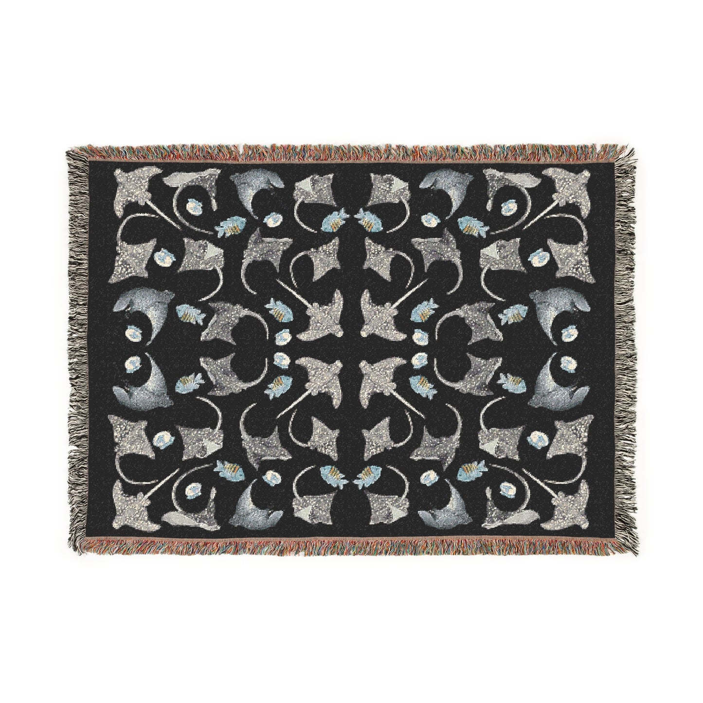 Sargasso Sea - Woven Blanket - Black