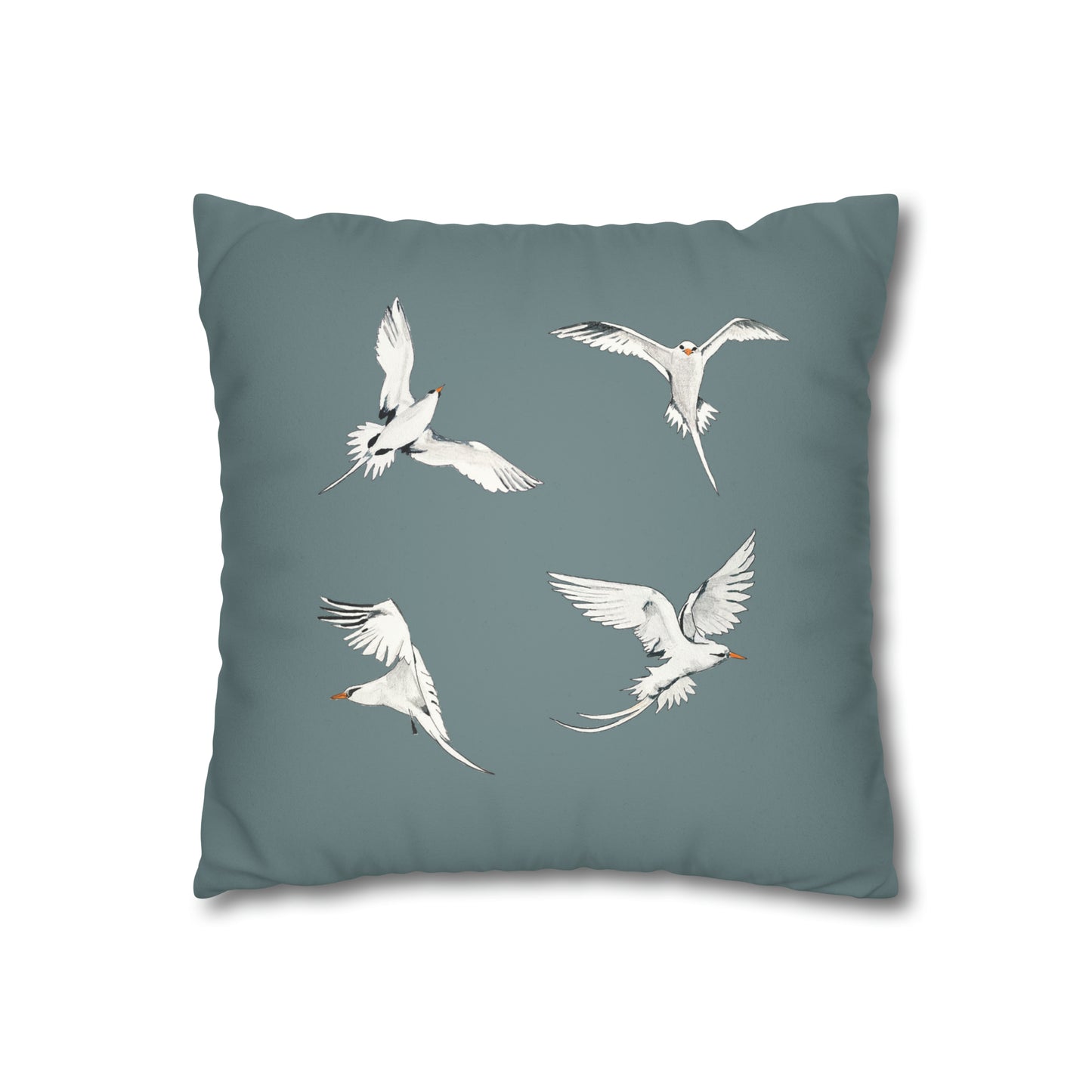 Longtails - Faux Suede Square Pillow Case - Stone