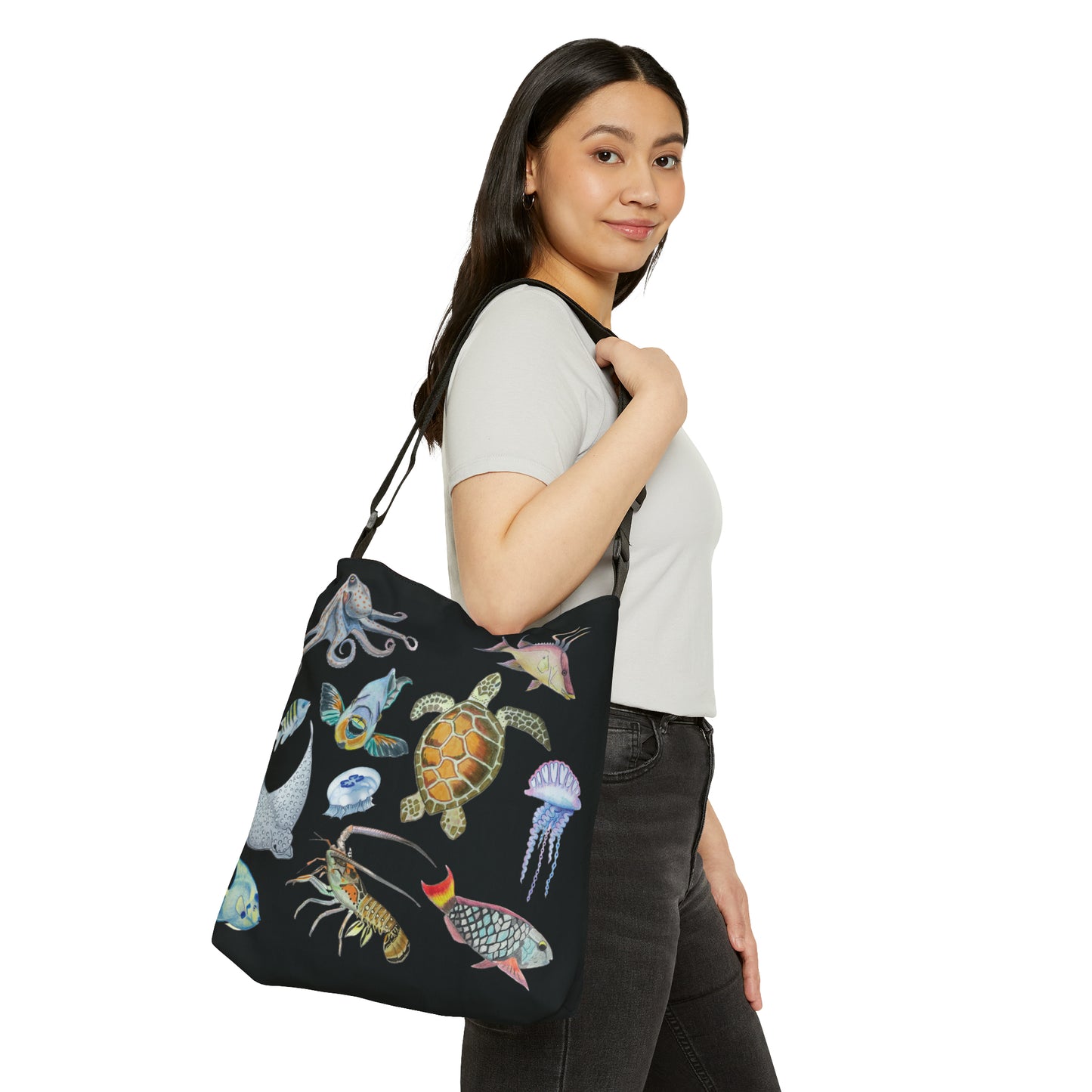 Sargasso Sea - Adjustable Tote Bag - Black