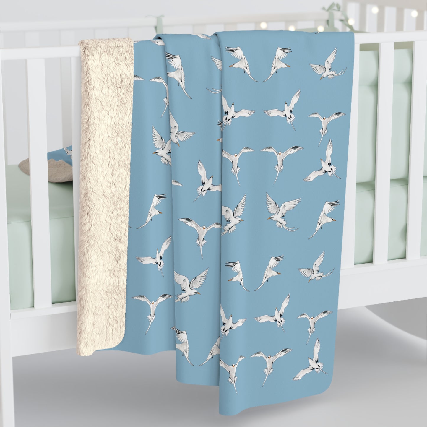 Longtails - Sherpa Fleece Blanket - Morning Sky