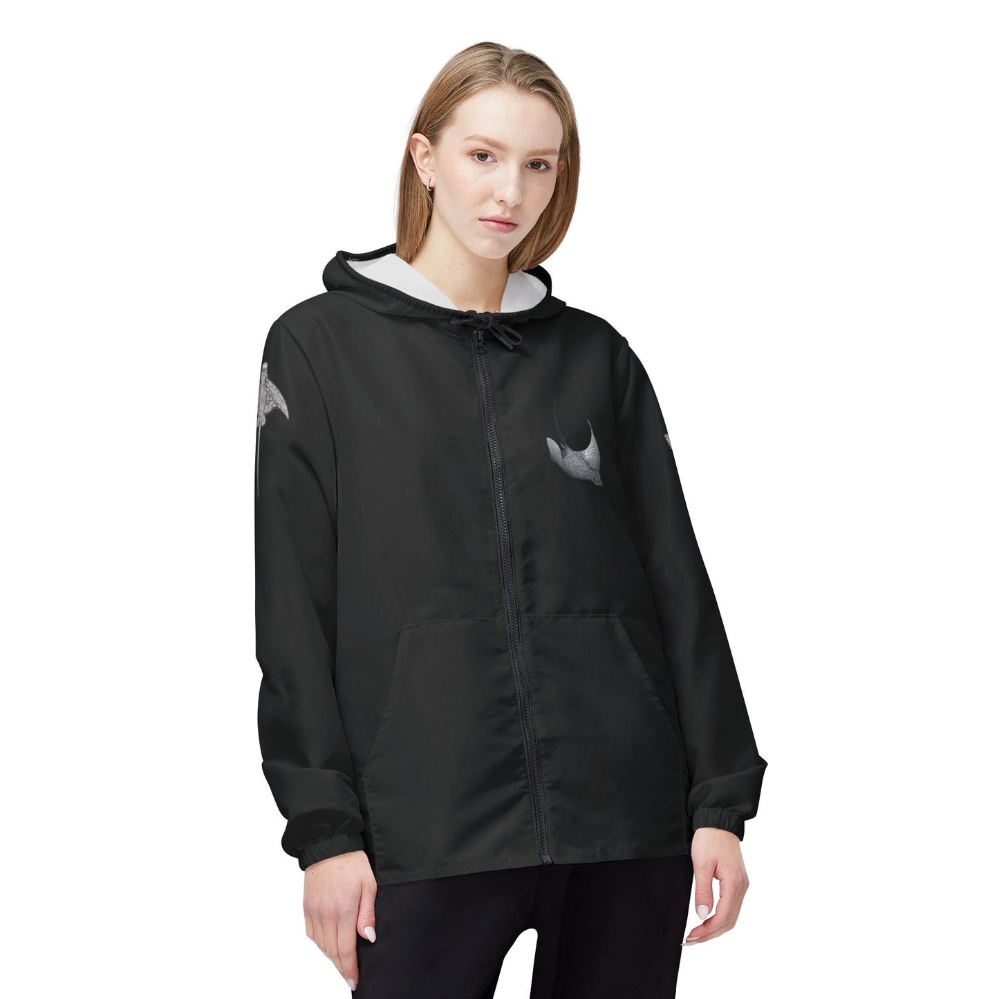 Eagle Ray - Eco-Friendly Windbreaker Jacket - Black