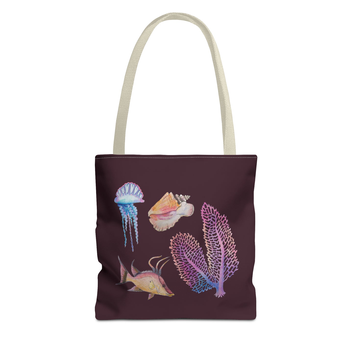 Sargasso Sea - Square Tote Bag - Aubergine