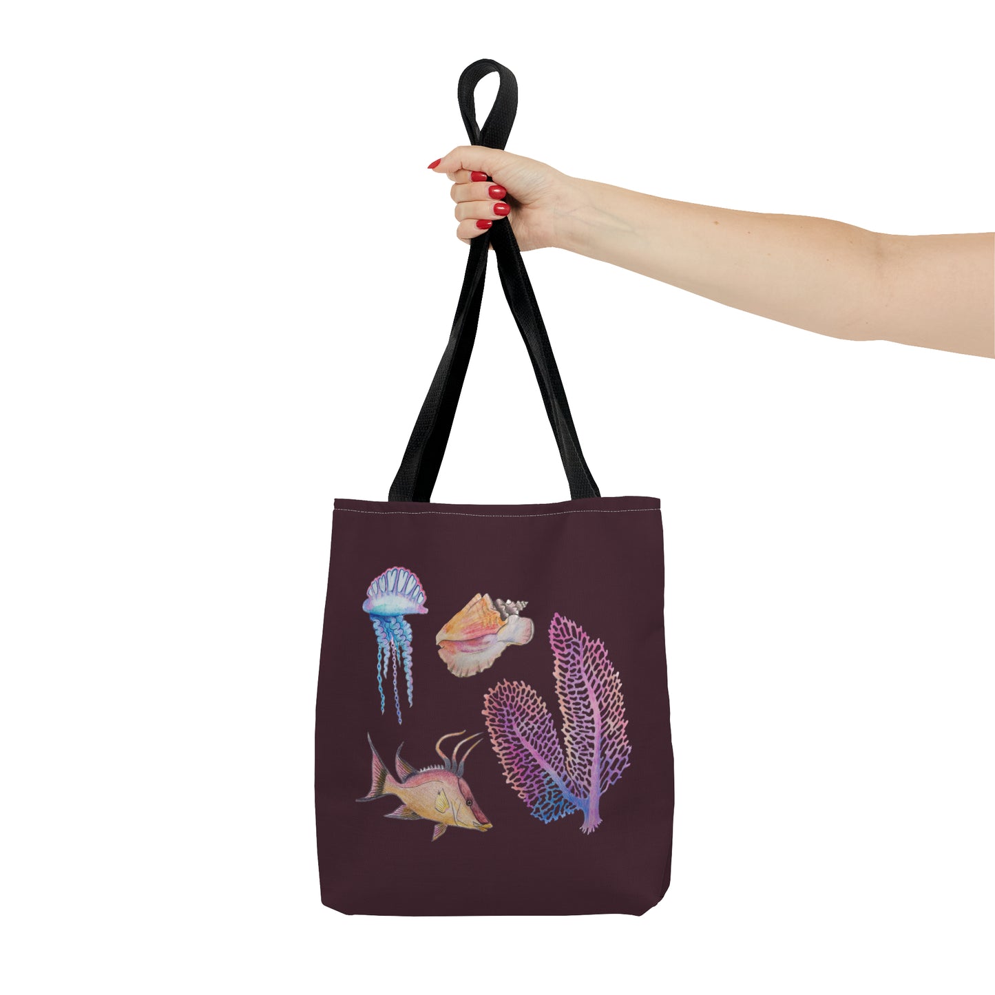 Sargasso Sea - Square Tote Bag - Aubergine