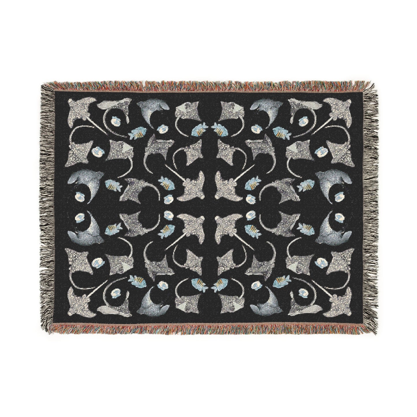 Sargasso Sea - Woven Blanket - Black