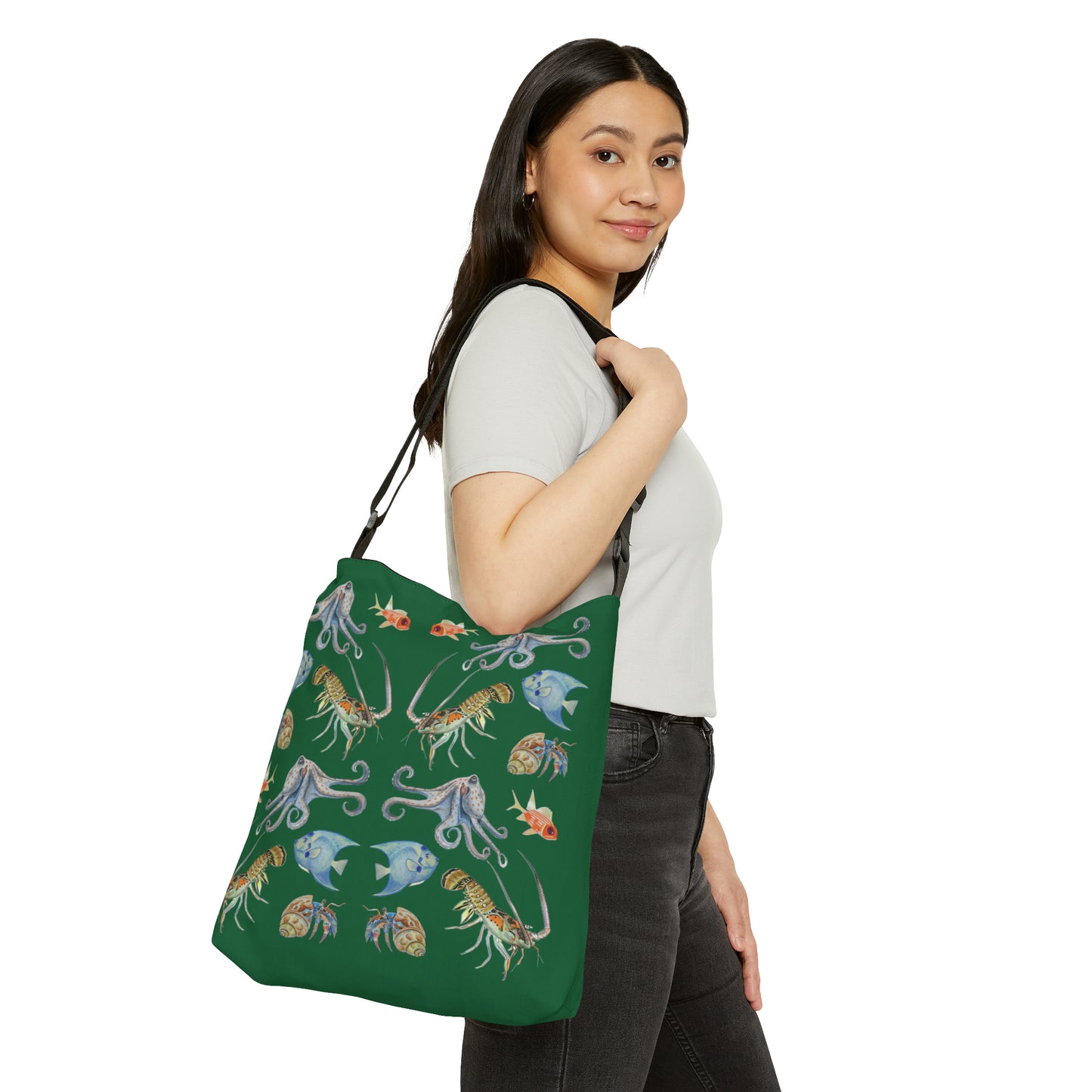 Sargasso Sea - Adjustable Tote Bag - Forest Green