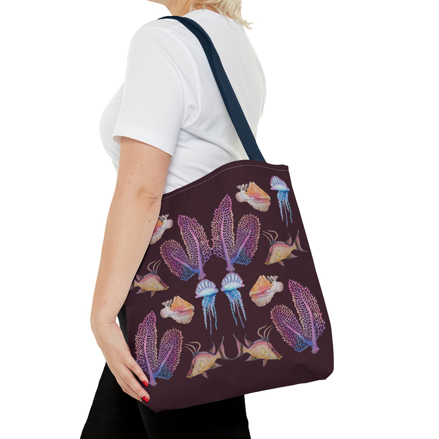 Sargasso Sea - Square Tote Bag - Aubergine