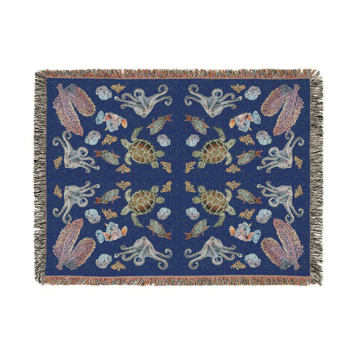 Sargasso Sea - Woven Blanket - Dark Blue