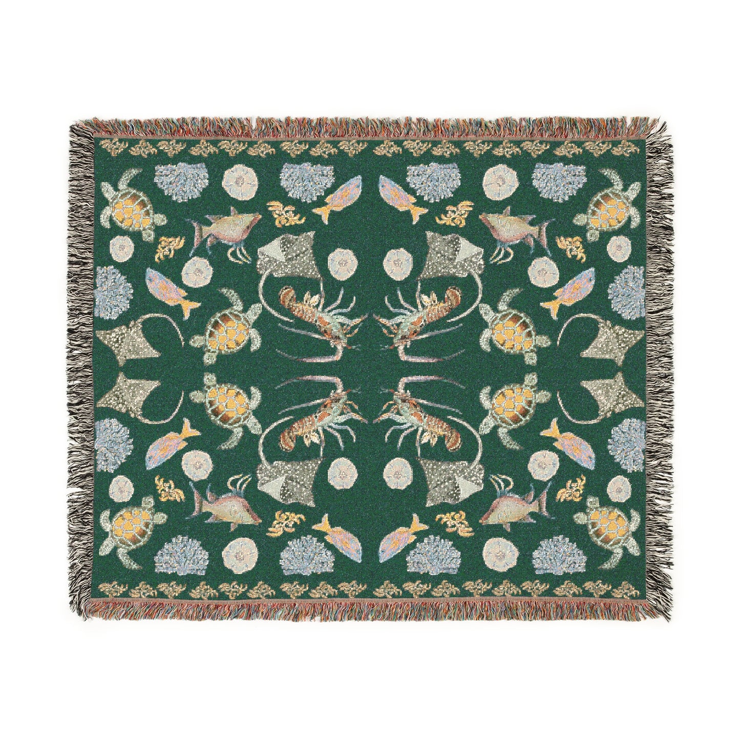 Sargasso Sea - Woven Blanket - Dark Green